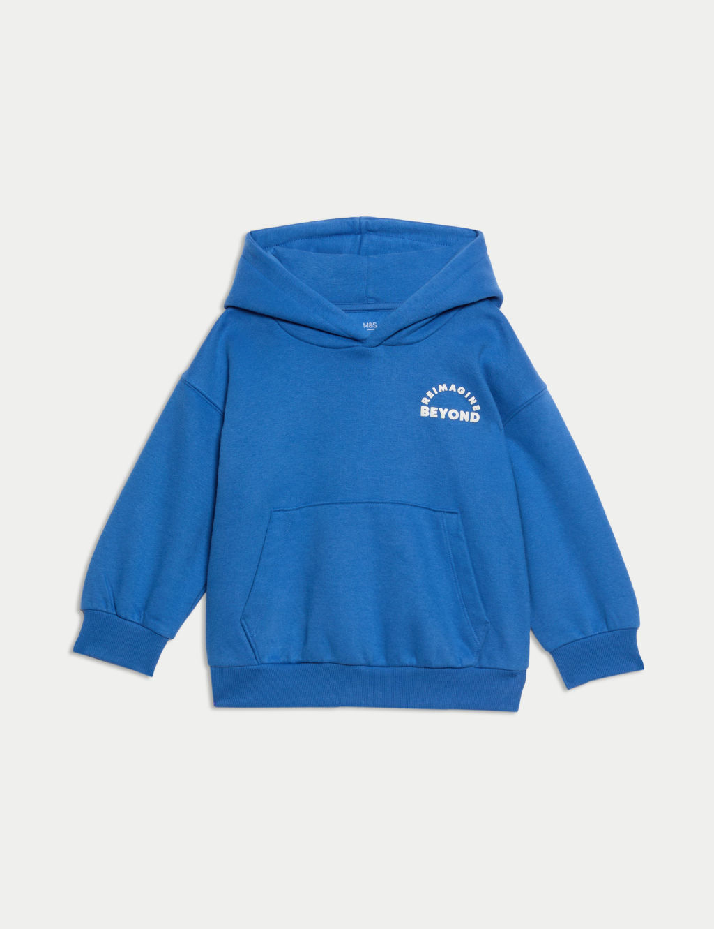 M&S Cotton Rich Slogan Hoodie (2-8 Yrs) - 4-5 Y - Blue, Blue