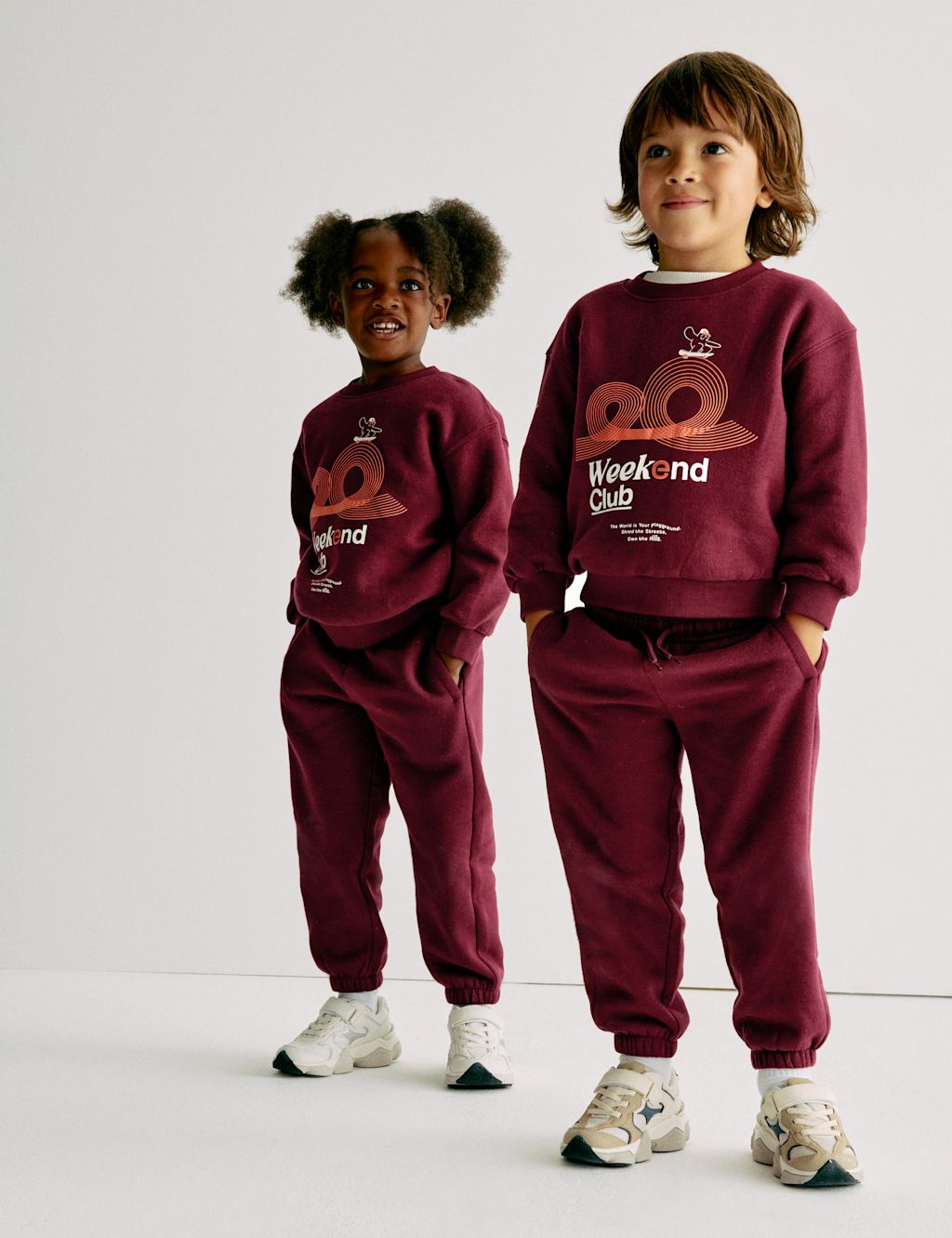 M&S Cotton Rich Graphic Sweatshirt (2-8 Yrs) - 2-3 Y - Burgundy, Burgundy