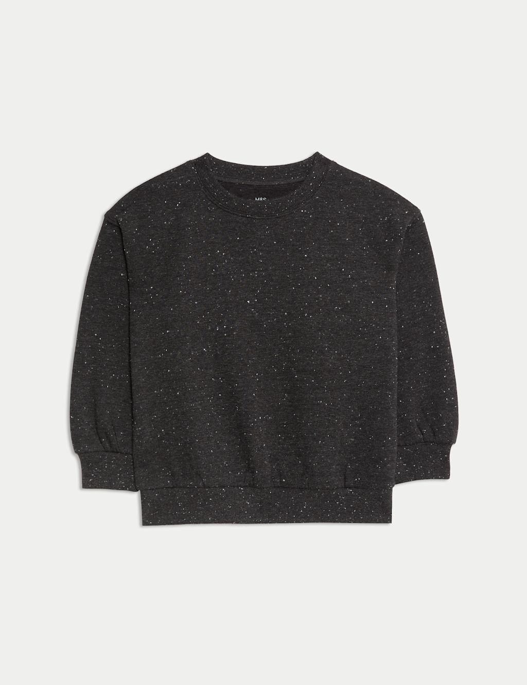 M&S Cotton Rich Nepped Sweatshirt (2-8 Yrs) - 2-3 Y - Charcoal Mix, Charcoal Mix