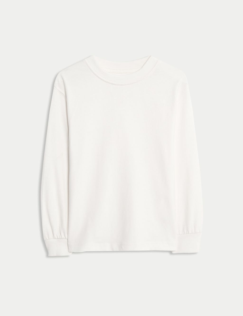 M&S nPure Cotton Long Sleeve T-shirt (2-8 Yrs) - 2-3 Y - White, White