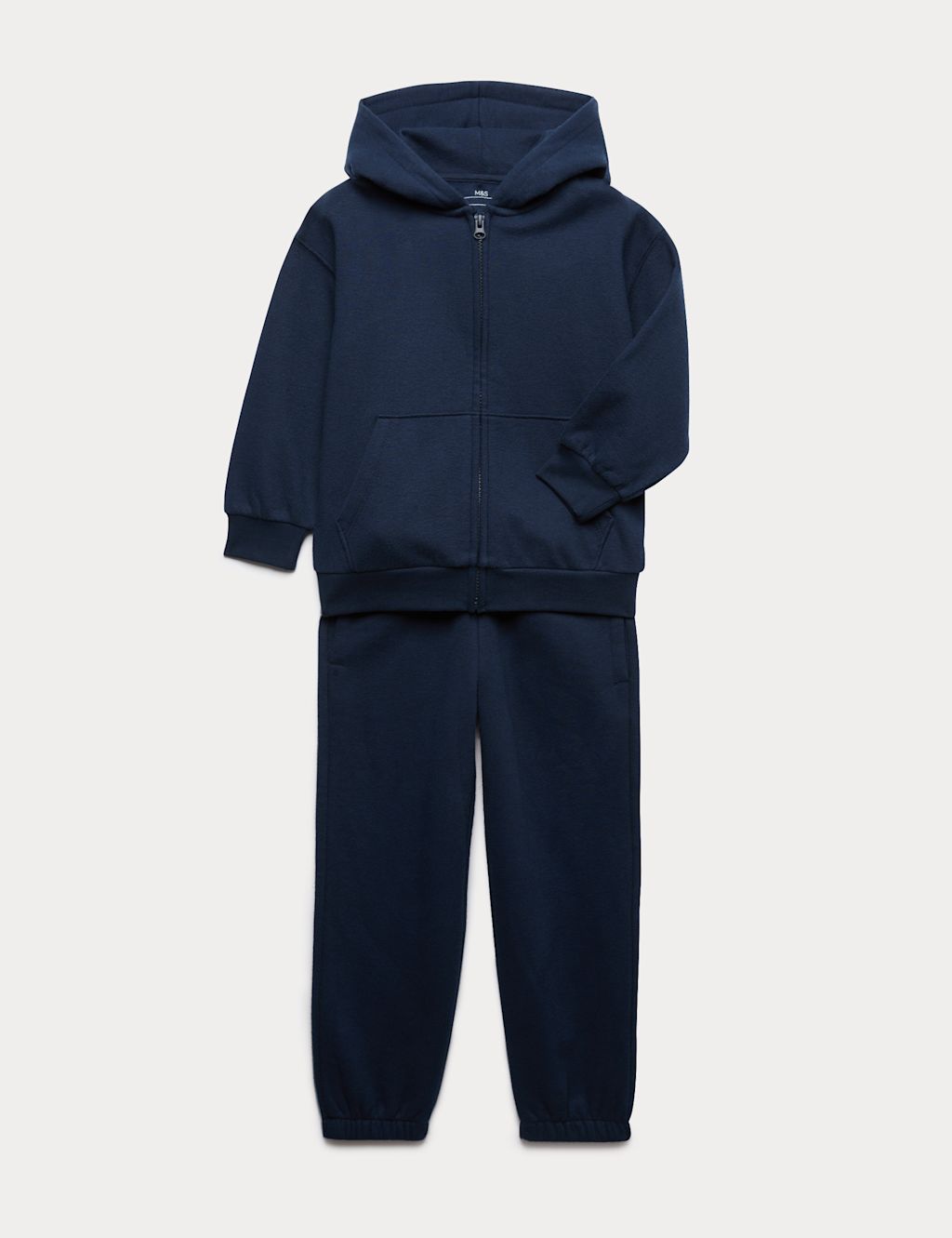 M&S 2 Piece Cotton Rich Top & Bottom Outfit (2-8 Yrs) - 2-3 Y - Navy, Navy