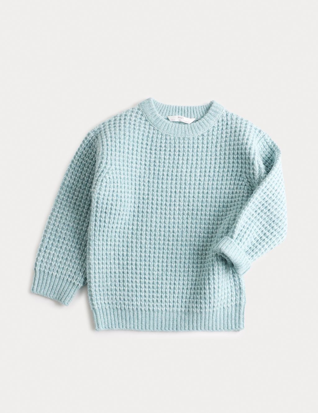 M&S Crew Neck Knitted Jumper (2-8 Yrs) - 2-3 Y - Pale Green, Pale Green