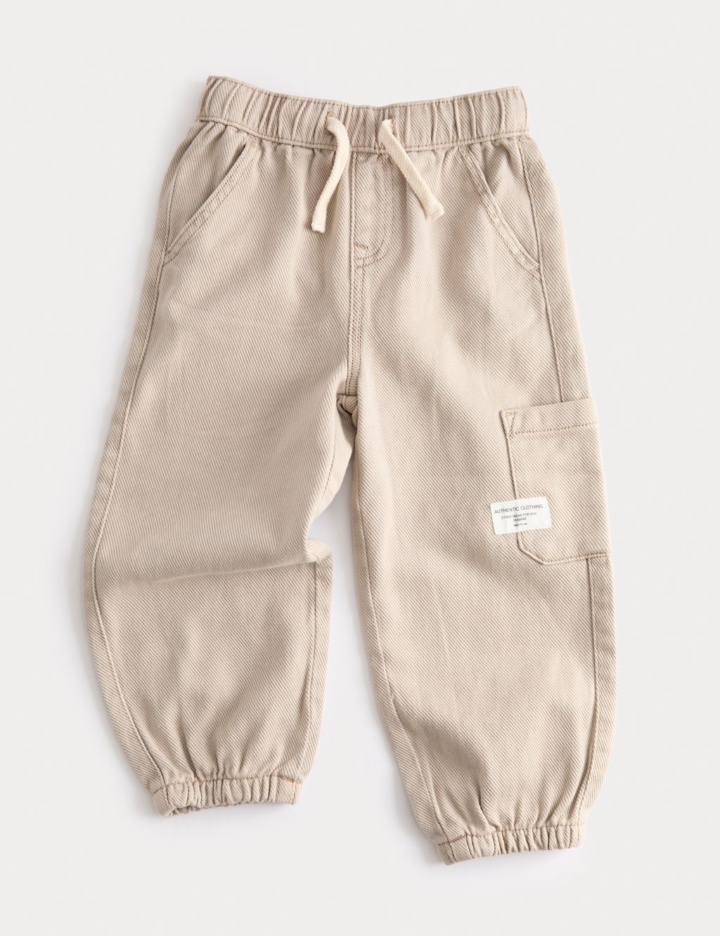 M&S Relaxed Denim Cargo Jeans (2-8 Yrs) - 2-3 Y - Neutral, Neutral