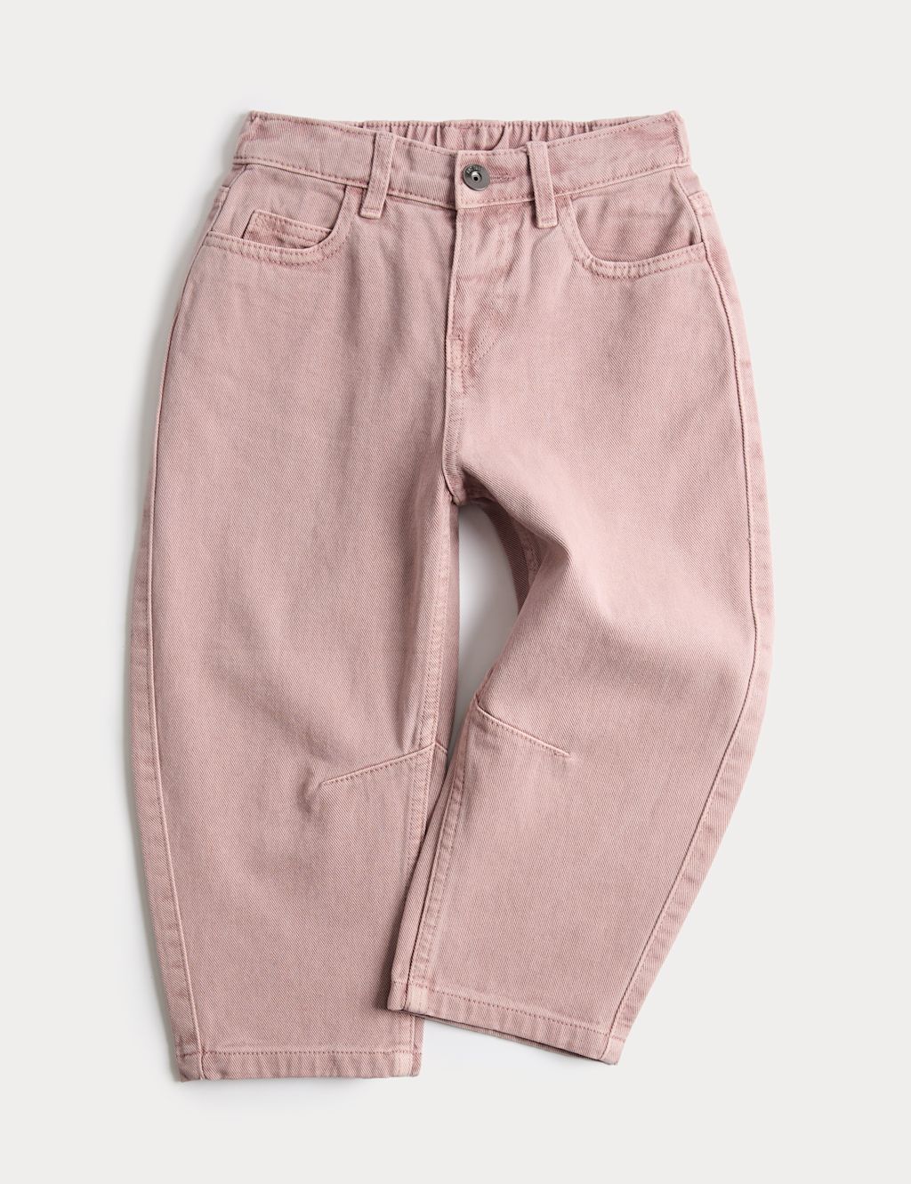 M&S Pure Cotton Barrel Leg Jeans (2-8 Yrs) - 2-3 Years - Mink, Mink