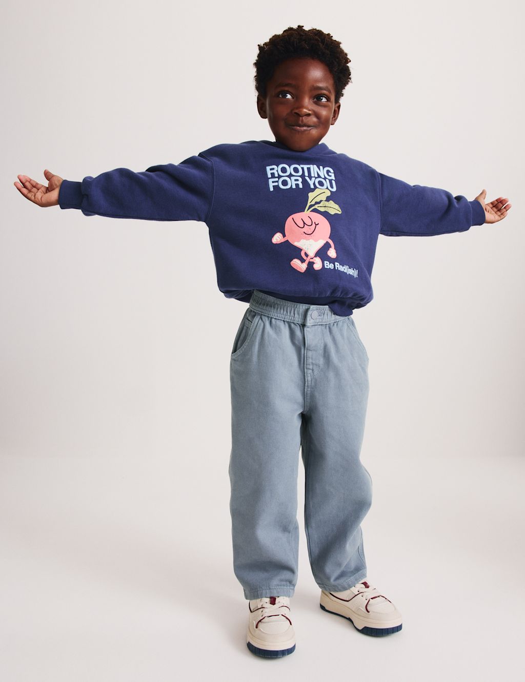 M&S Pure Cotton Barrel Leg Jeans (2-8 Yrs) - 2-3 Years - Lilac, Lilac