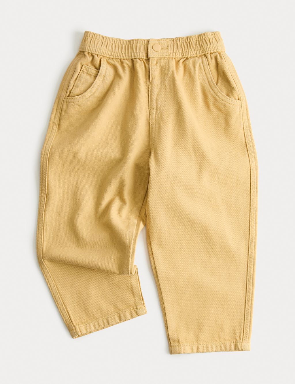 M&S Pure Cotton Barrel Leg Jeans (2-8 Yrs) - 2-3 Years - Yellow, Yellow