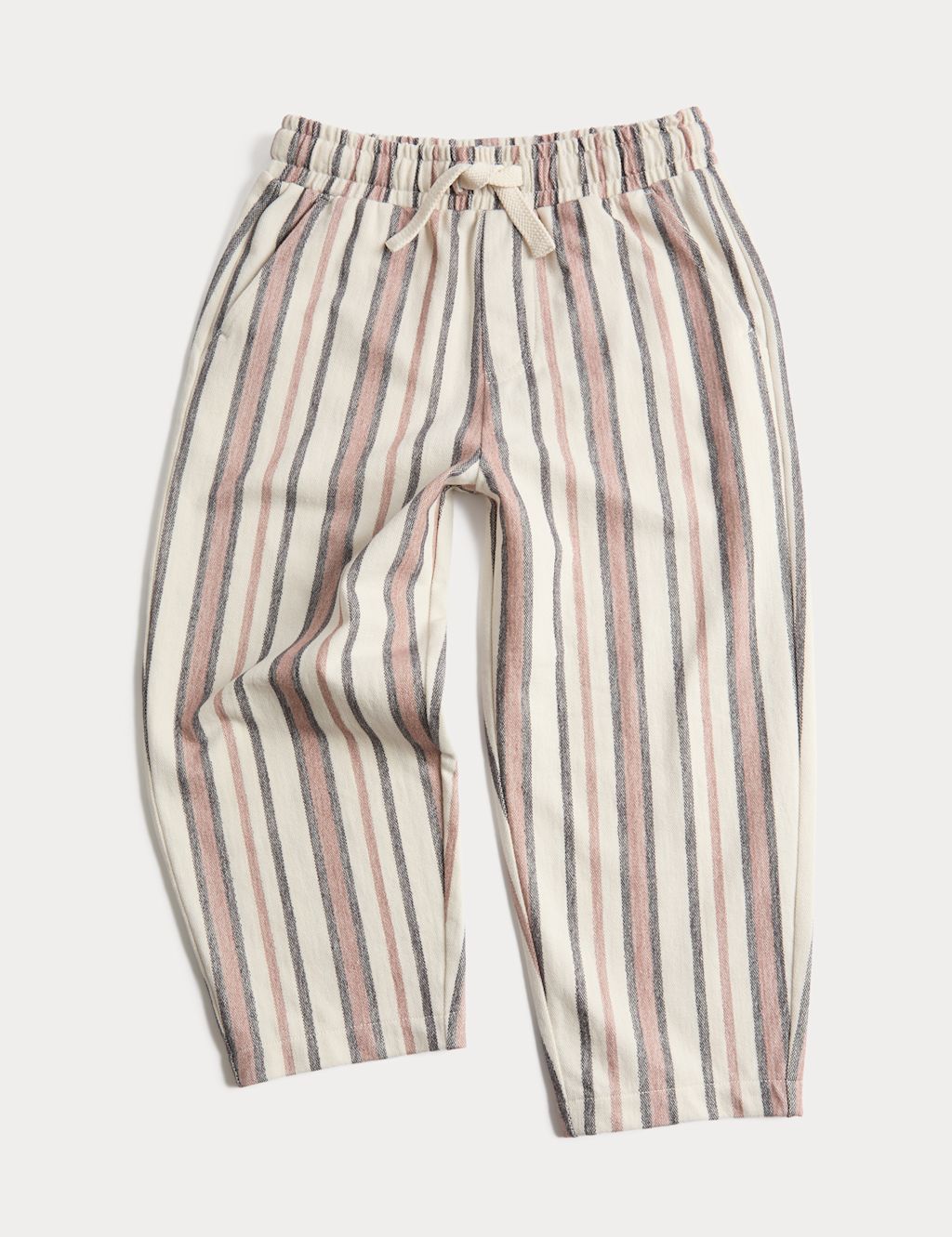 M&S Pure Cotton Textured Striped Trousers (2-8 Yrs) - 5-6 Years - Multi/Neutral, Multi/Neutral