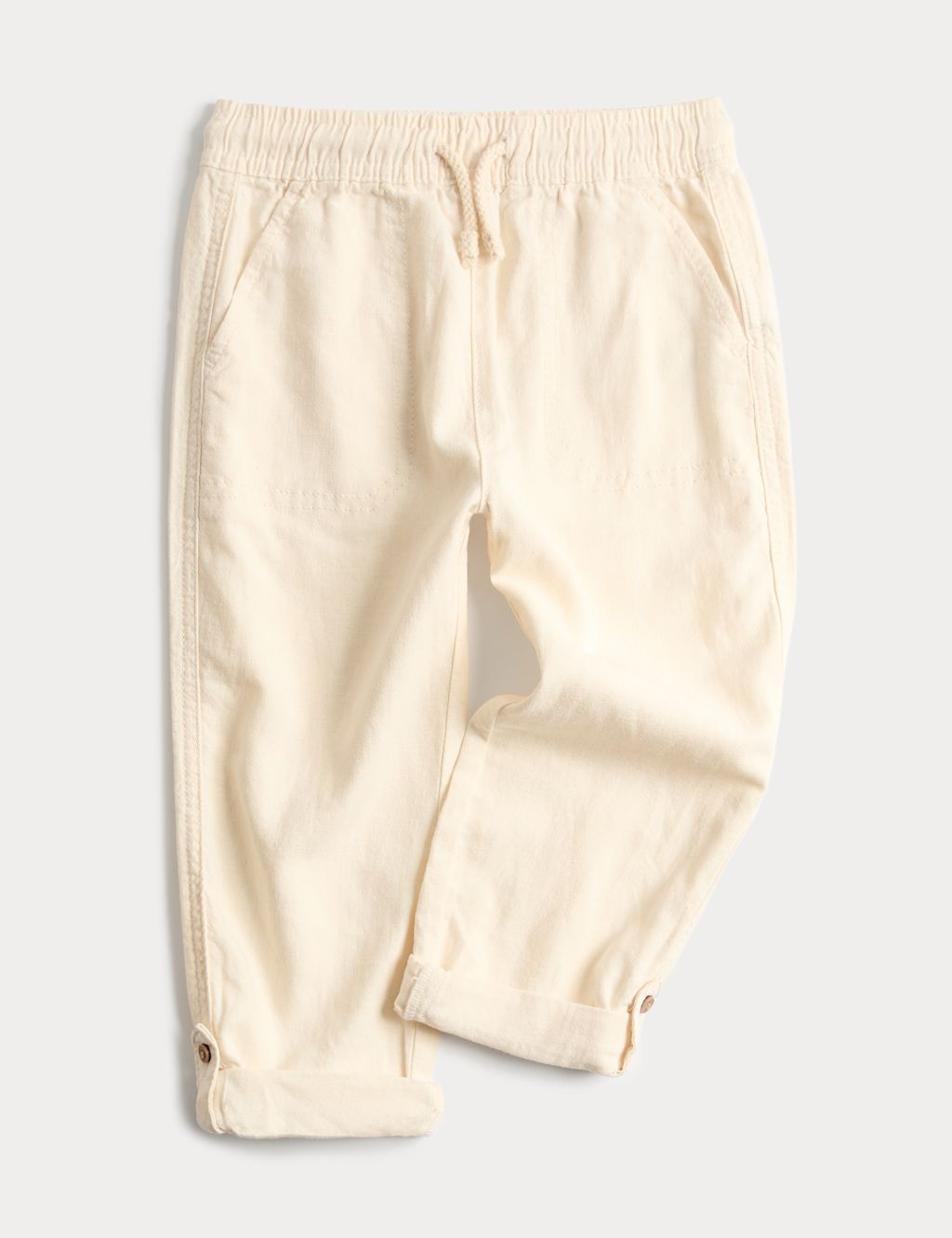 M&S Linen Rich Trousers (2-8 Yrs) - 2-3 Years - Ecru, Ecru