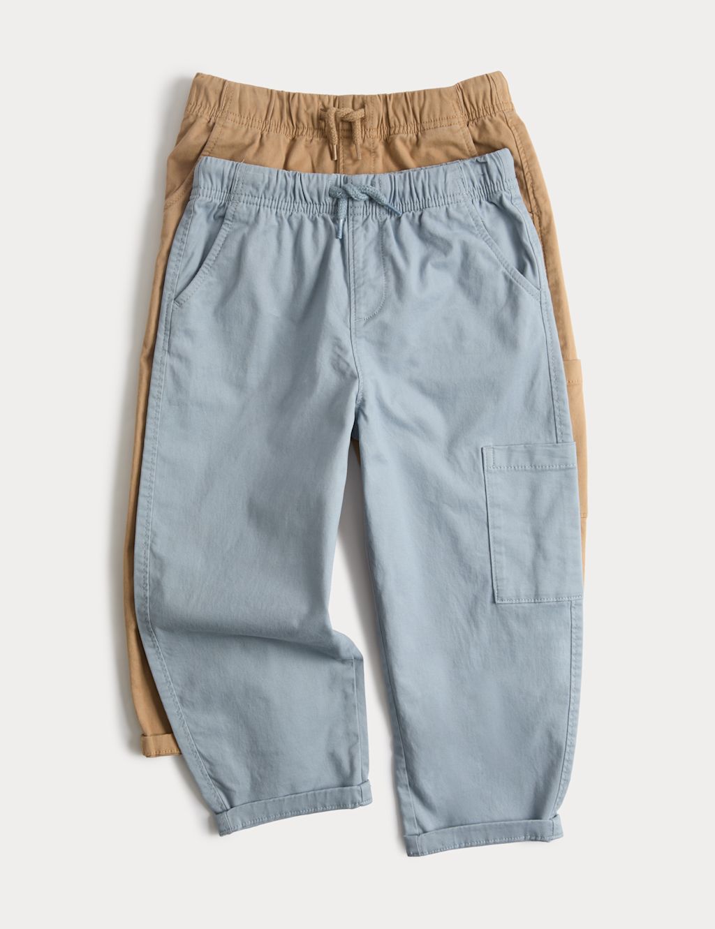 M&S 2 Pack Cotton Rich Trousers (2-8 Yrs) - 2-3 Years - Multi/Neutral, Multi/Neutral