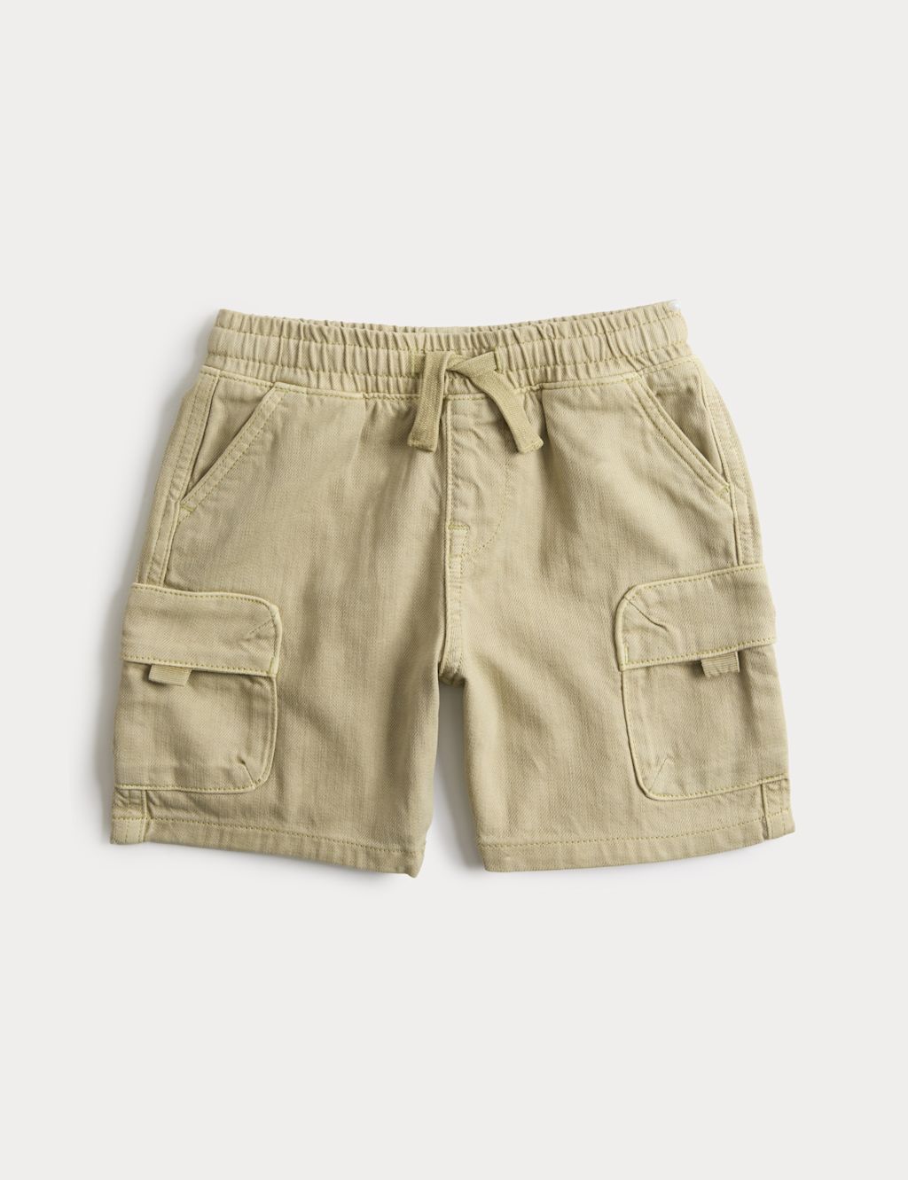M&S Cotton Rich Cargo Shorts (2-8 Yrs) - 2-3 Years - Green, Green