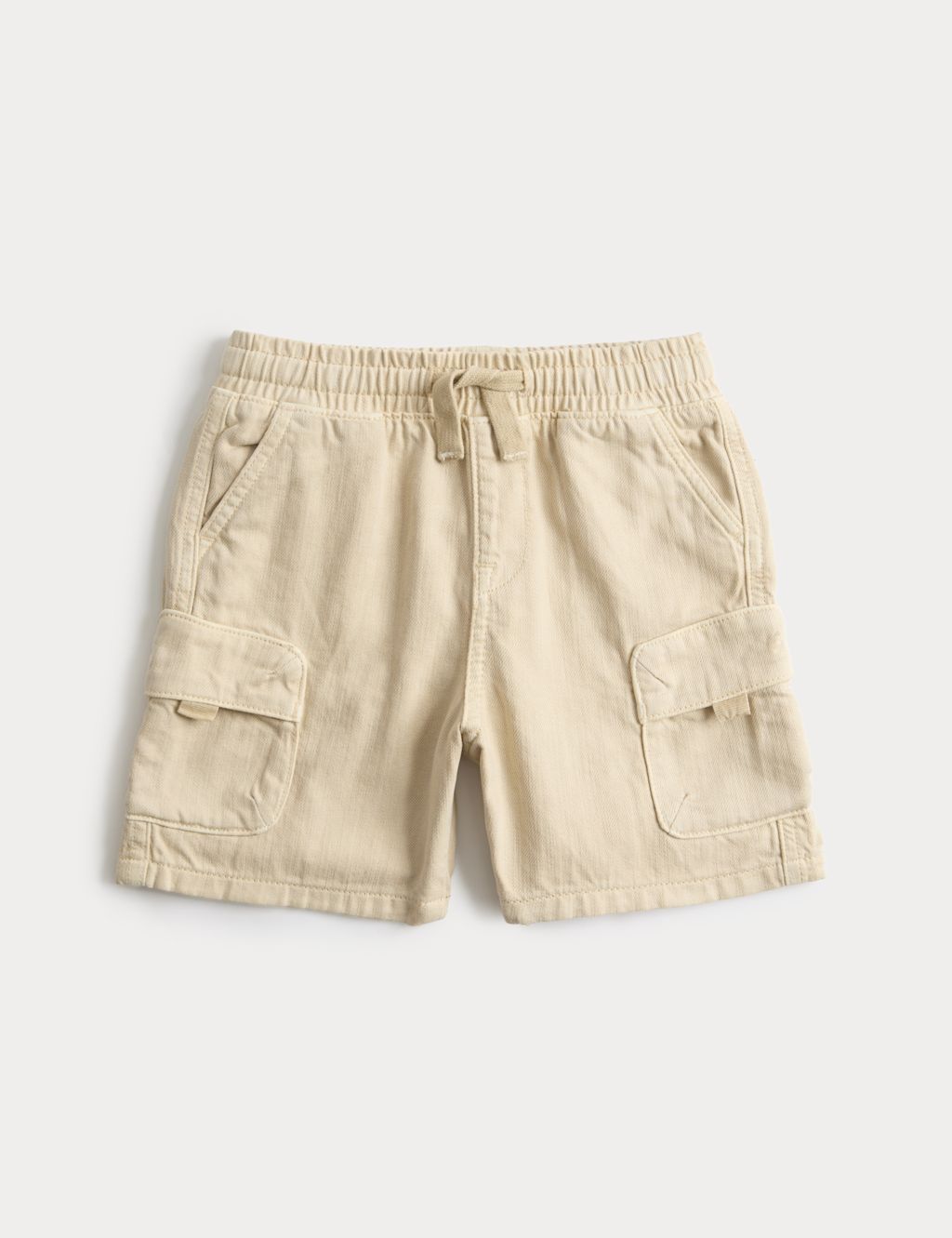 M&S Cotton Rich Cargo Shorts (2-8 Yrs) - 2-3 Years - Ecru, Ecru