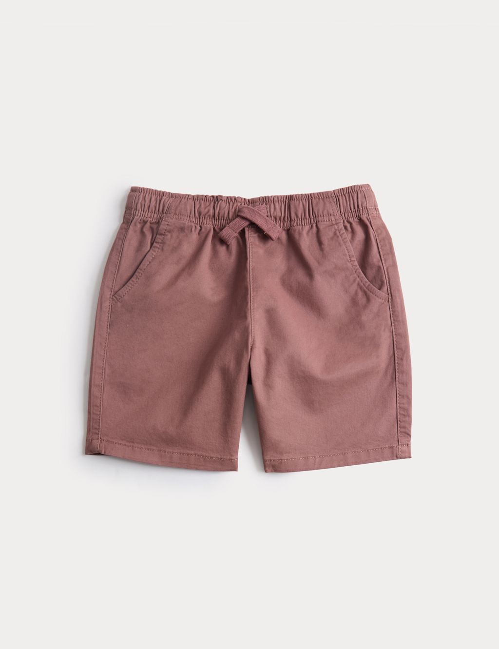 M&S Cotton Rich Pull On Shorts (2-8yrs) - 3-4 Years - Mocha, Mocha