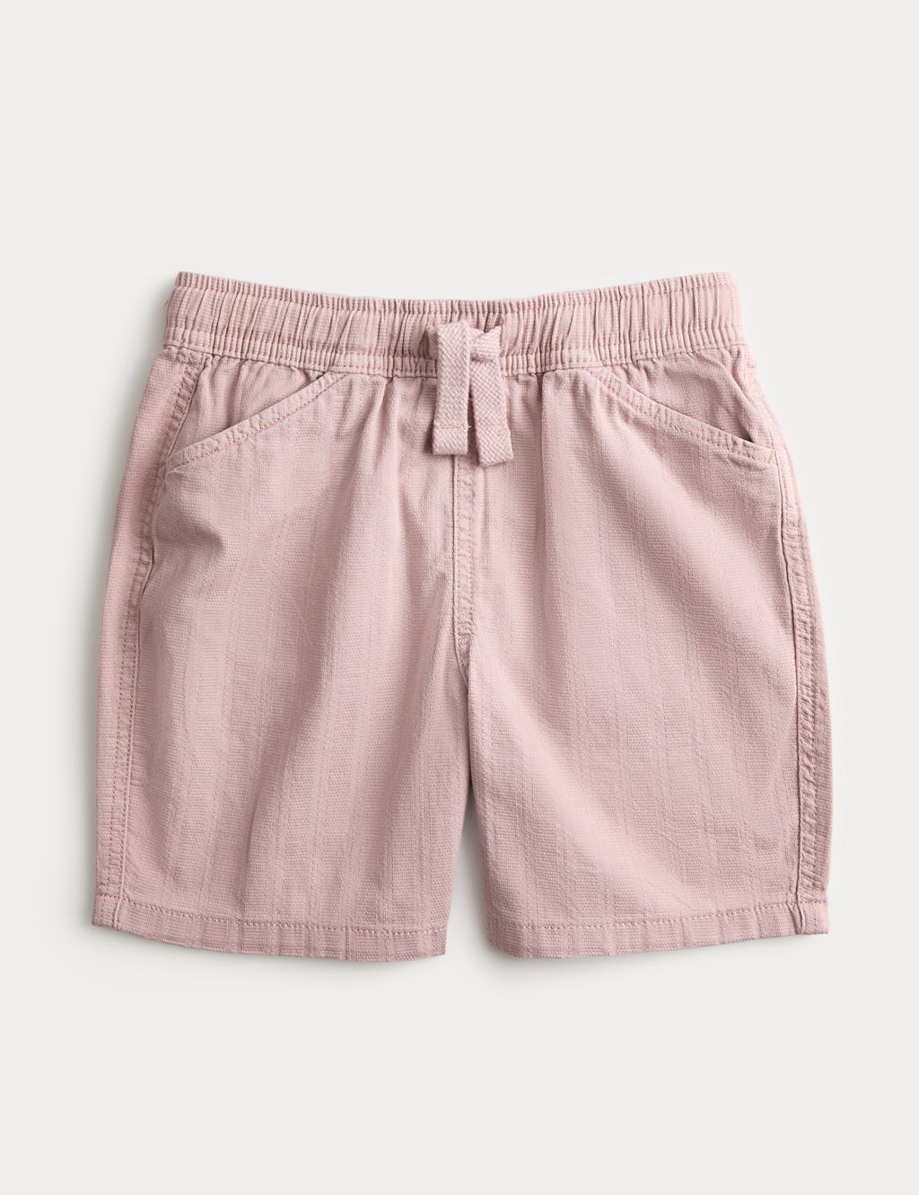 M&S Pure Cotton Textured Shorts (2-8 Yrs) - 6-7 Years - Pink, Pink