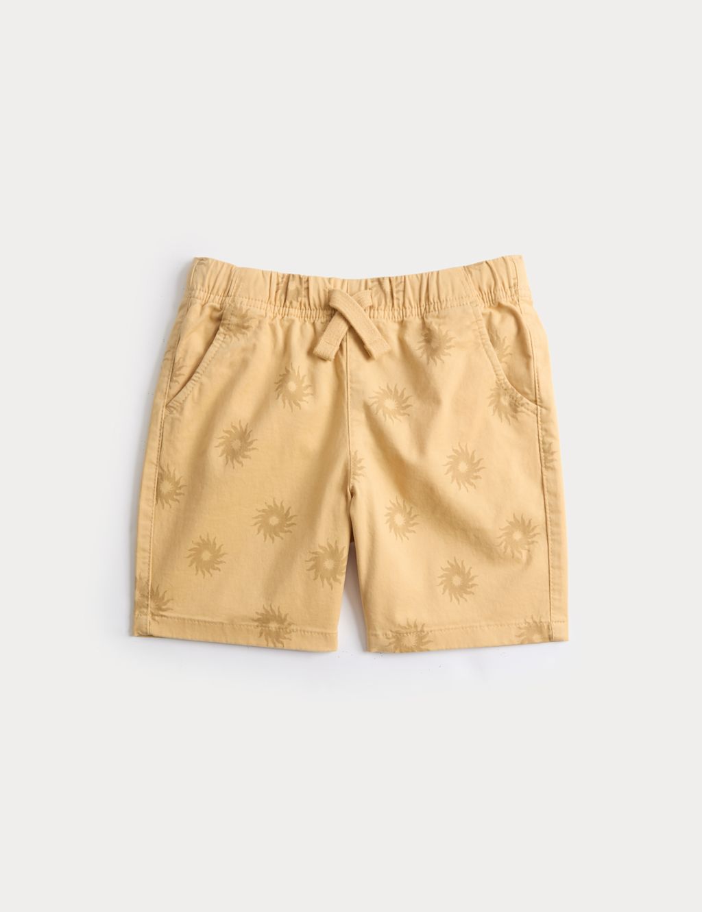 M&S Cotton Rich Sun Print Shorts (2-8 Yrs) - 2-3 Years - Sand, Sand