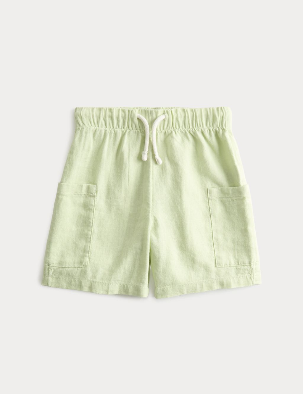 M&S Linen Blend Cargo Shorts (2-8 Yrs) - 2-3 Years - Green, Green