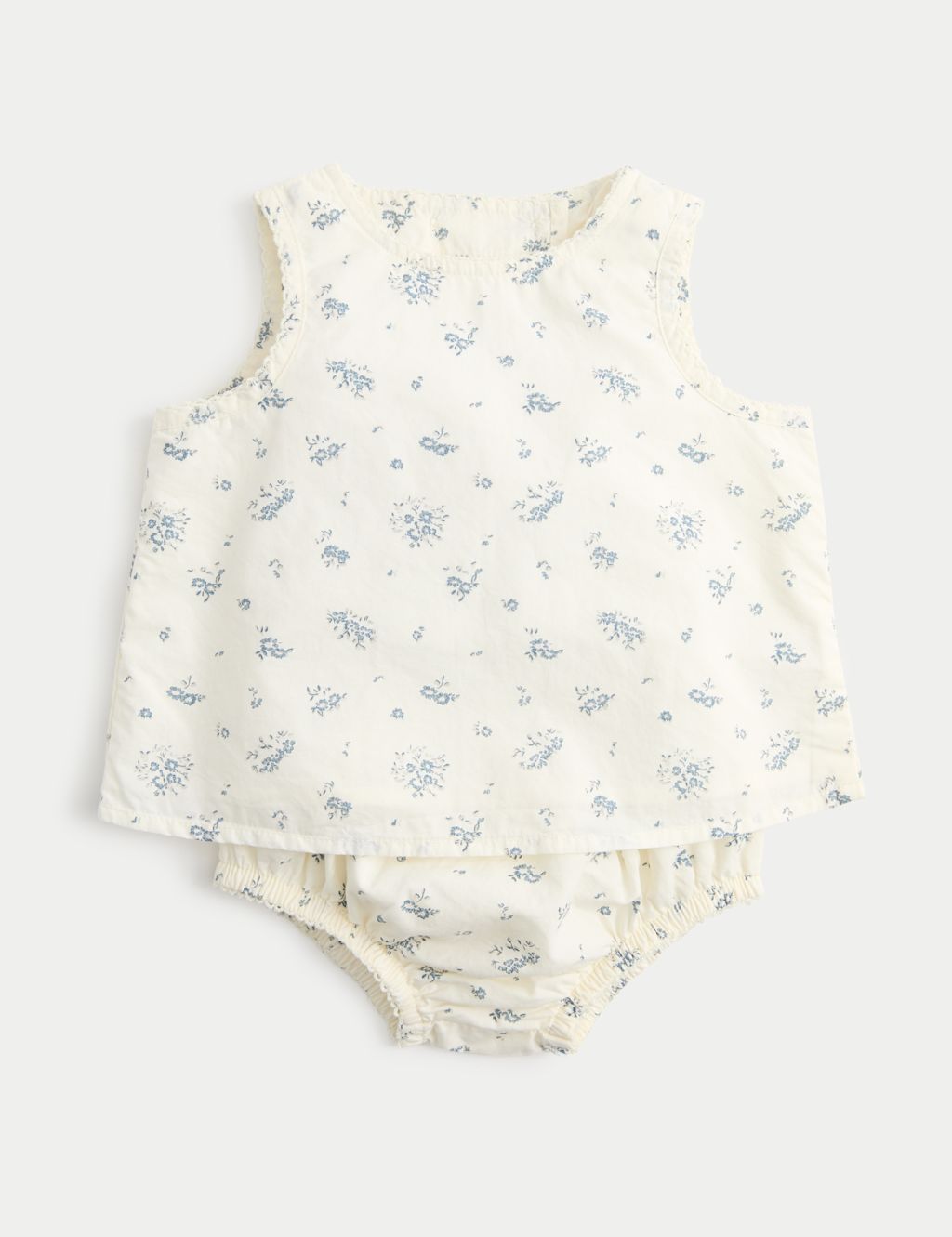 M&S 2 Piece Floral Outfit With Knickers (0-12 Mths) - 0-3 Months - Ivory, Ivory