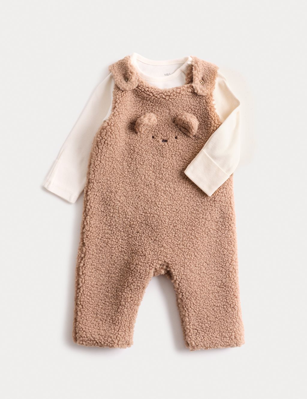 M&S 2pc Cotton Rich Bunny Outfit (0-12 Mths) - 0-3 M - Mink Mix, Mink Mix