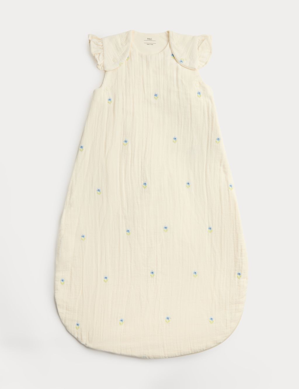 M&S Girls Floral 1.0 Tog Sleeping Bag (0-3 Yrs) - 0-6 Months - Light Cream, Light Cream
