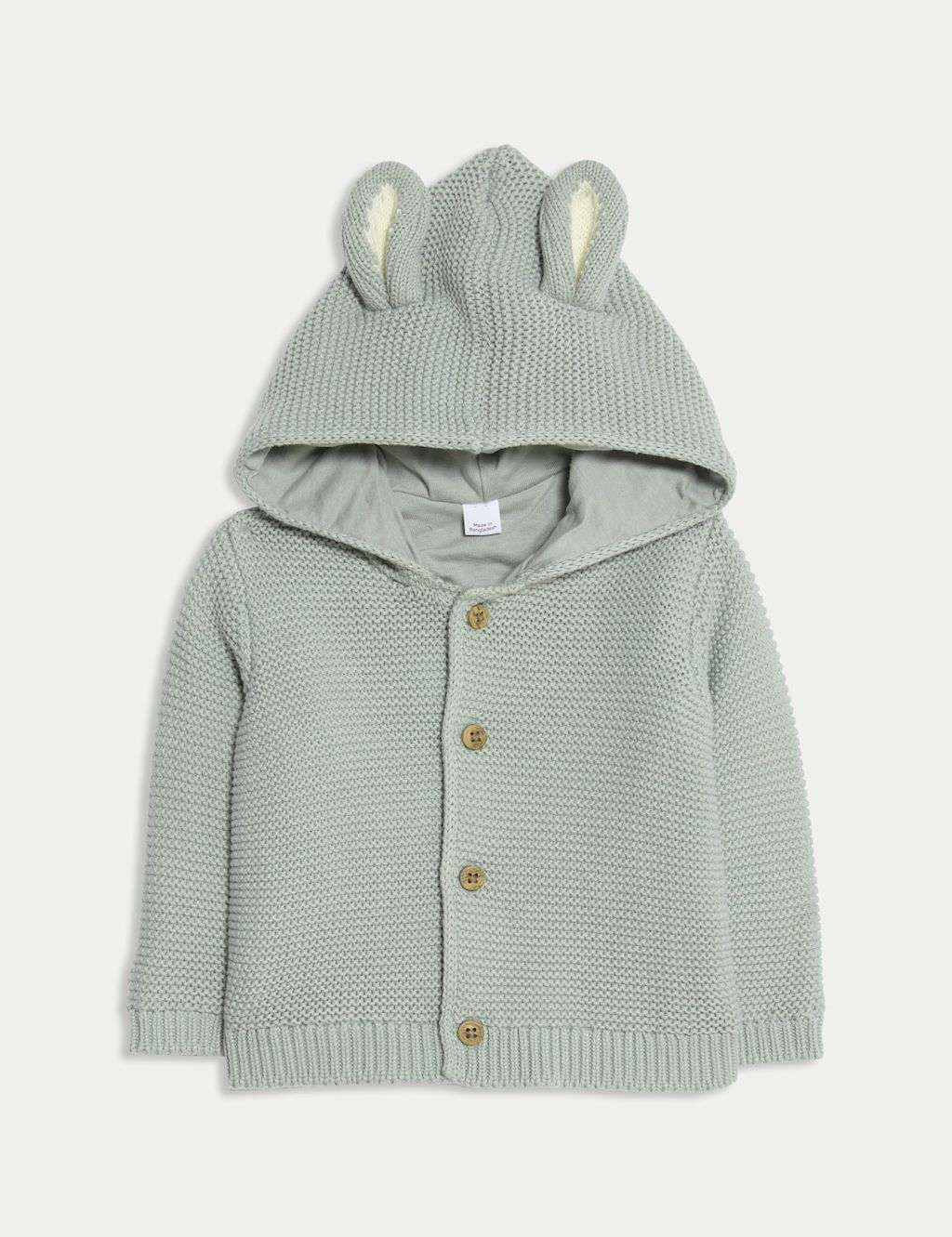 M&S Pure Cotton Knitted Novelty Cardigan (0-12 Mths) - 6-9 M - Green, Green