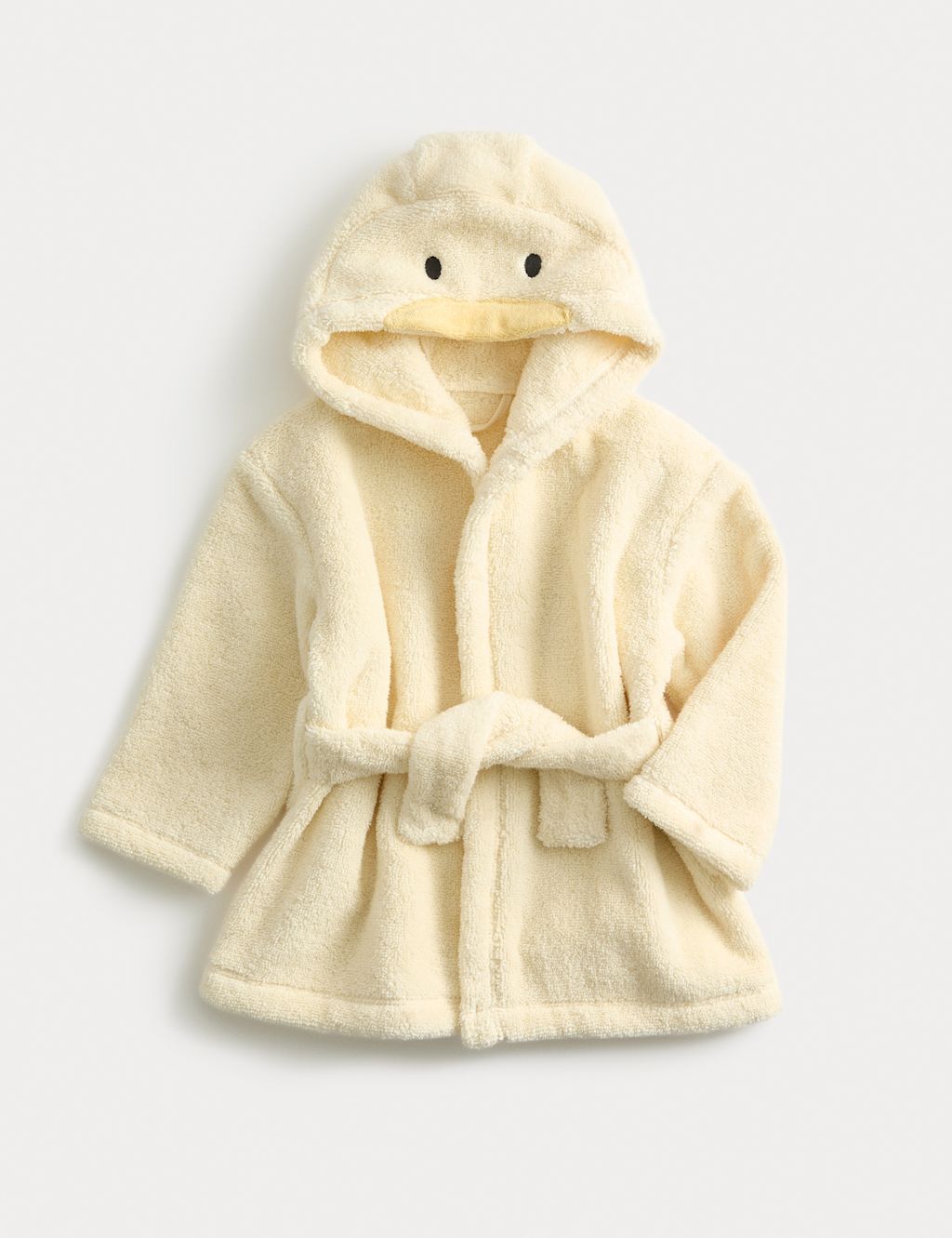 M&S Pure Cotton Duck Hooded Robe (0-36 Mths) - 18-36 Months - Yellow, Yellow