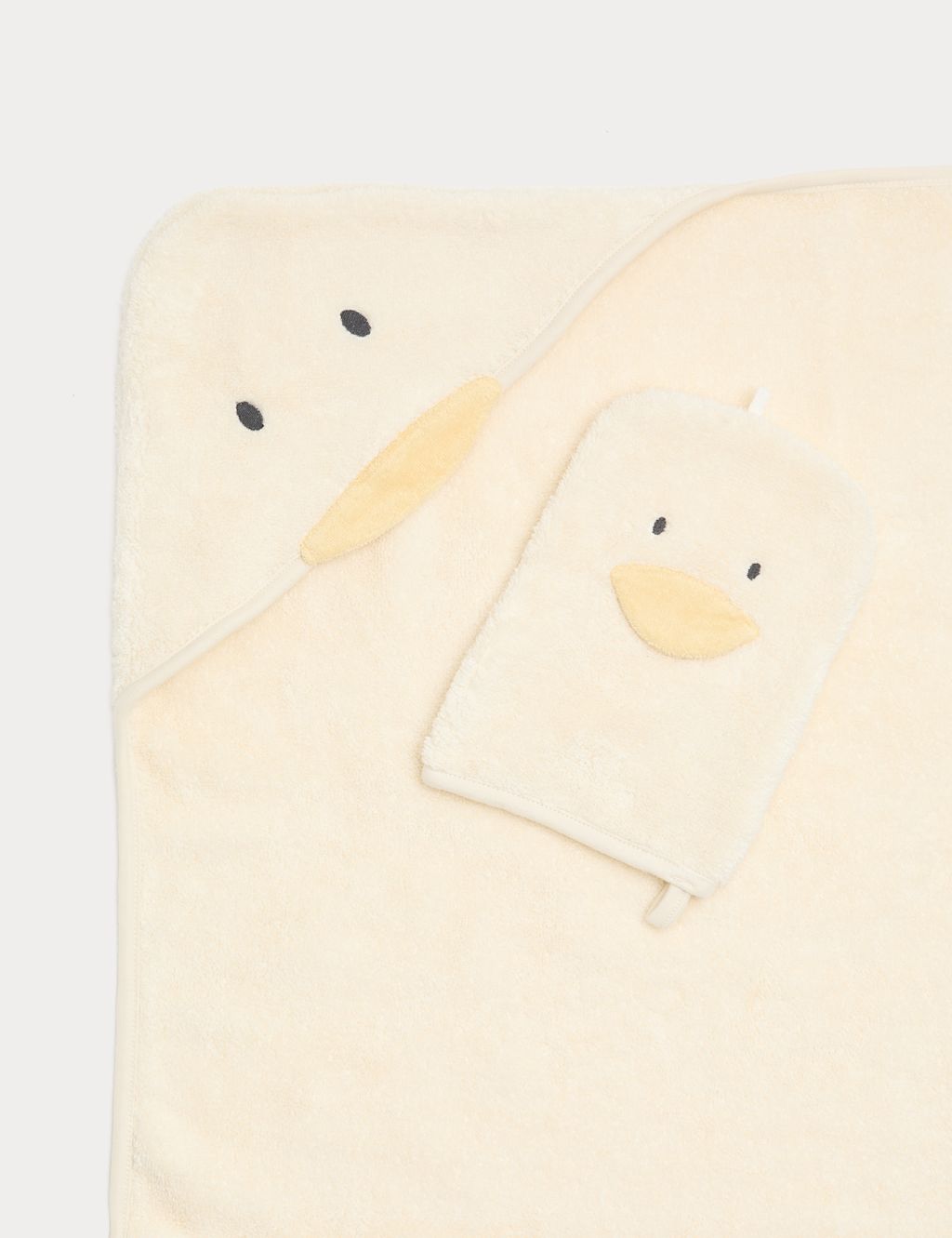 M&S Pure Cotton Duck Towel and Mitt Set - Yellow, Yellow