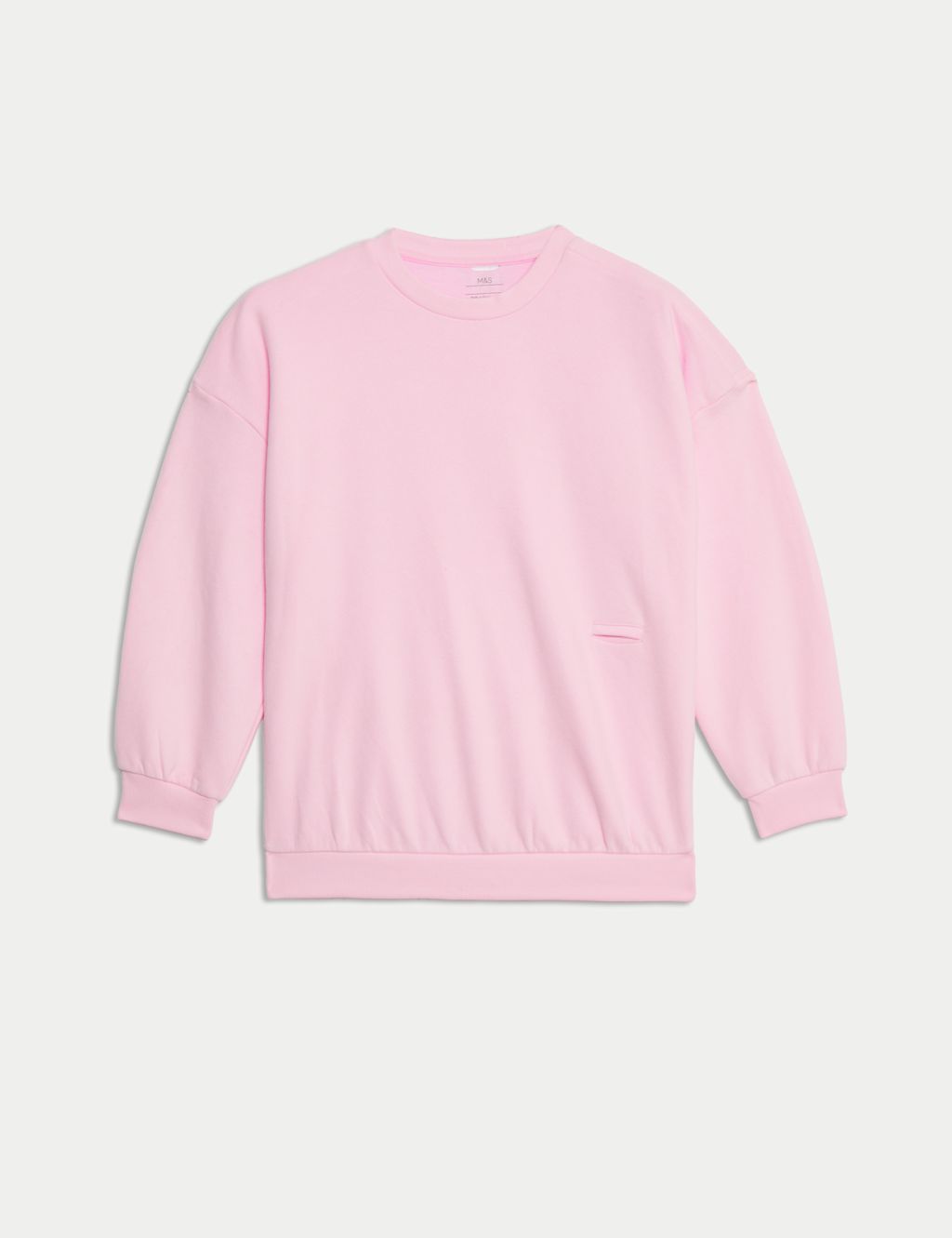 M&S Adaptive Cotton Rich Sweatshirt (2-16 Yrs) - 10-11REG - Pink, Pink