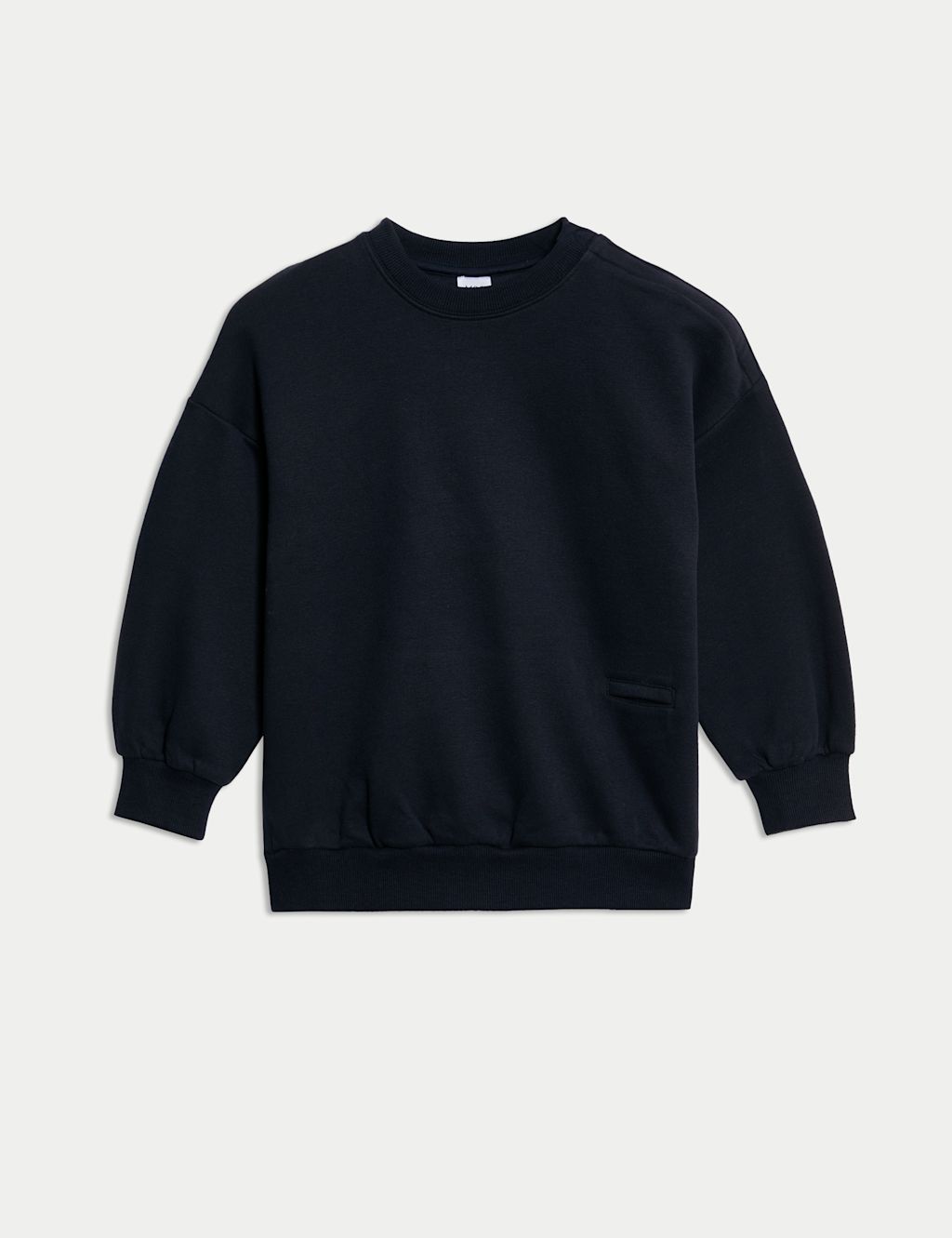 M&S Adaptive Cotton Rich Sweatshirt (2-16 Yrs) - 10-11REG - Navy, Navy