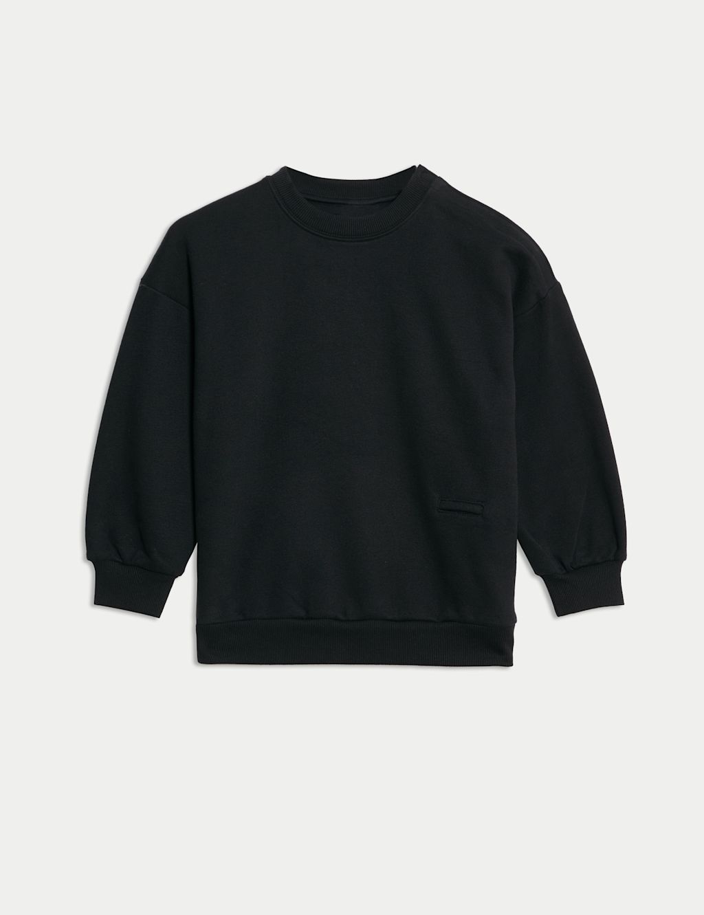 M&S Adaptive Cotton Rich Sweatshirt (2-16 Yrs) - 10-11REG - Black, Black