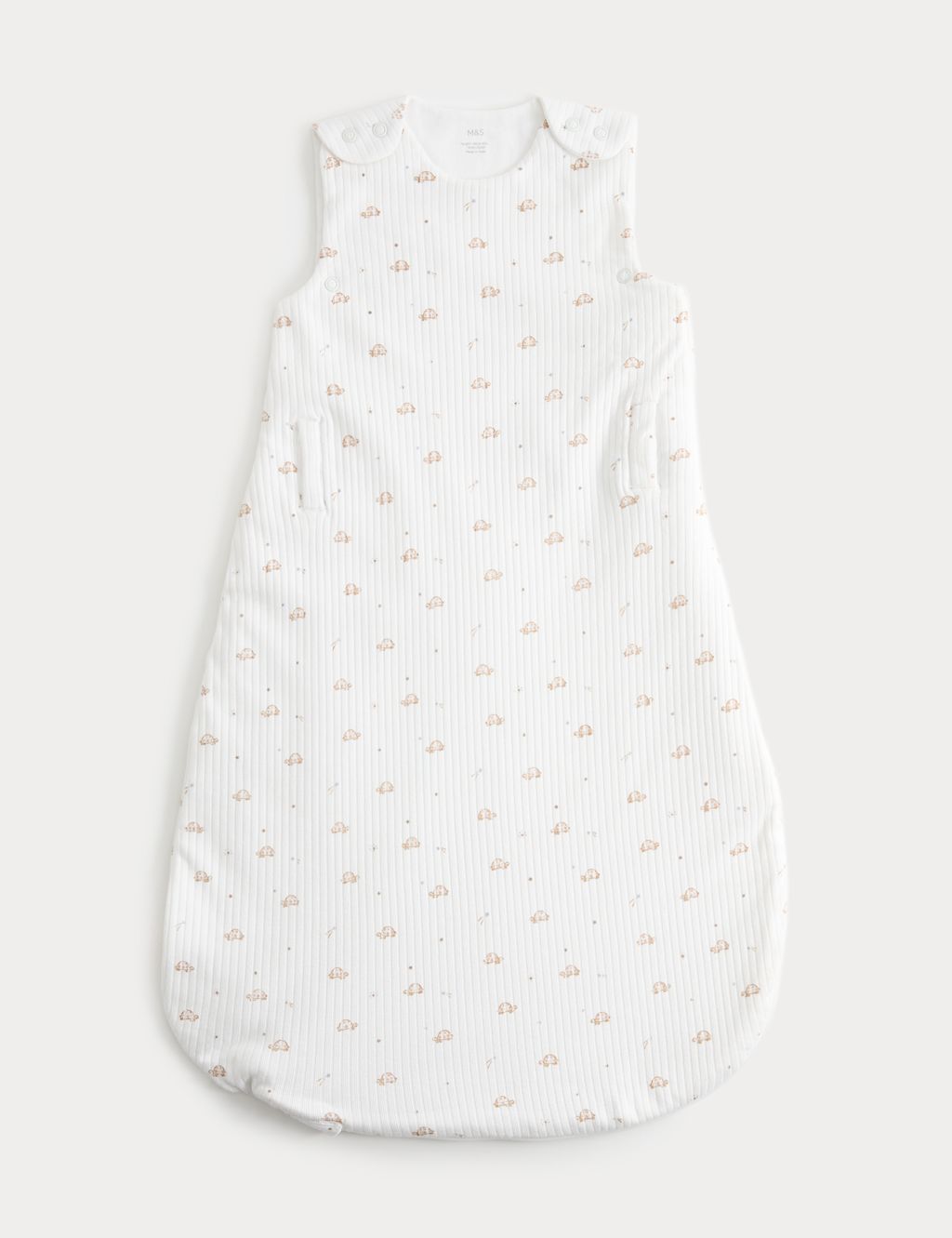 M&S Pure Cotton 1.5 Tog Adaptive Sleeping Bag (0-3 Yrs) - 0-6 Months - White, White