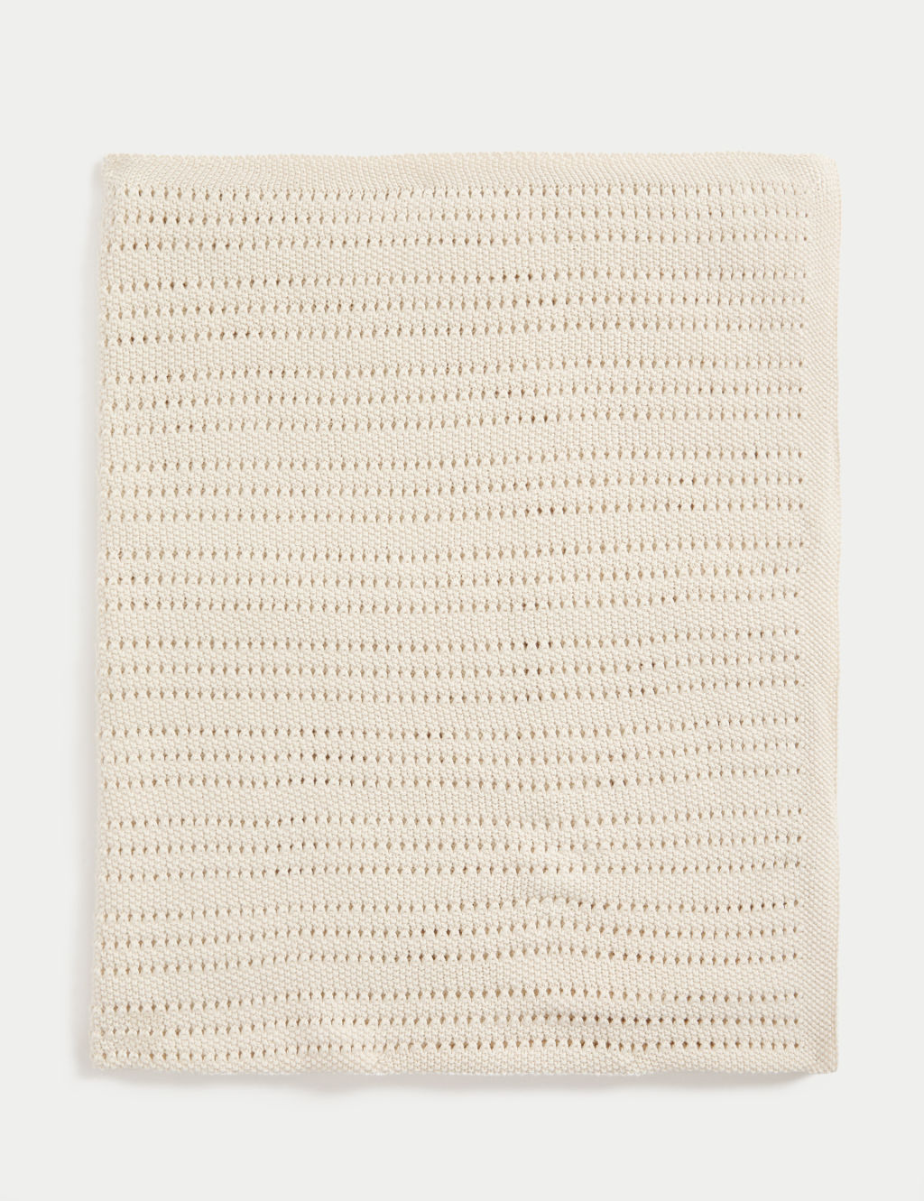 M&S Pure Cotton Pointelle Shawl - 1size - Ivory, Ivory