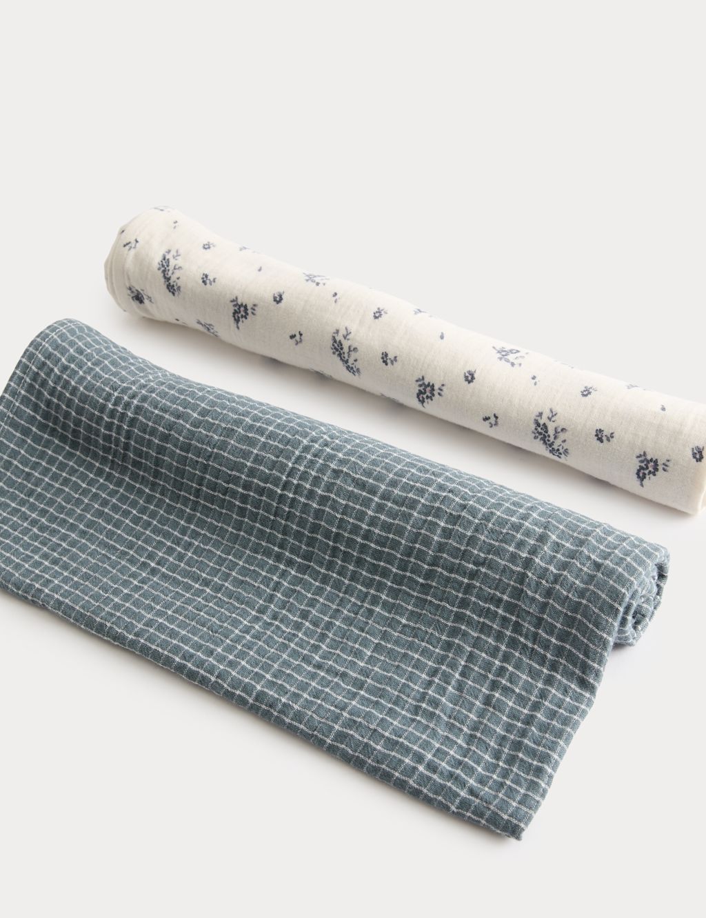 M&S 2 Pack Pure Cotton Muslins - Dark Petrol, Dark Petrol