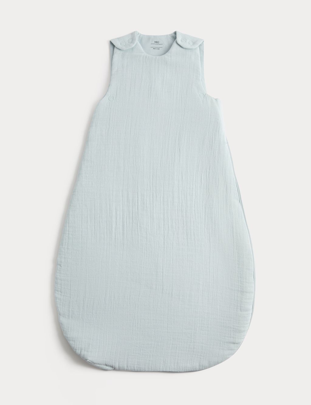 M&S Pure Cotton Textured 1.5 Tog Sleeping Bag (0-3 Yrs) - 0-6 Months - Blue, Blue