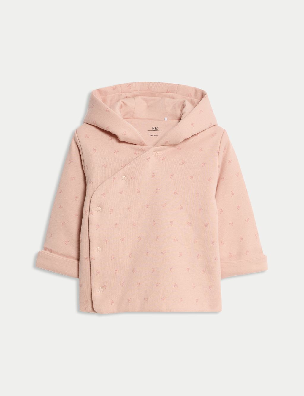 Marks and Spencer Pure Cotton Floral Wadded Jacket (0-12 Mths) - 9-12M - Ivory Mix, Ivory Mix