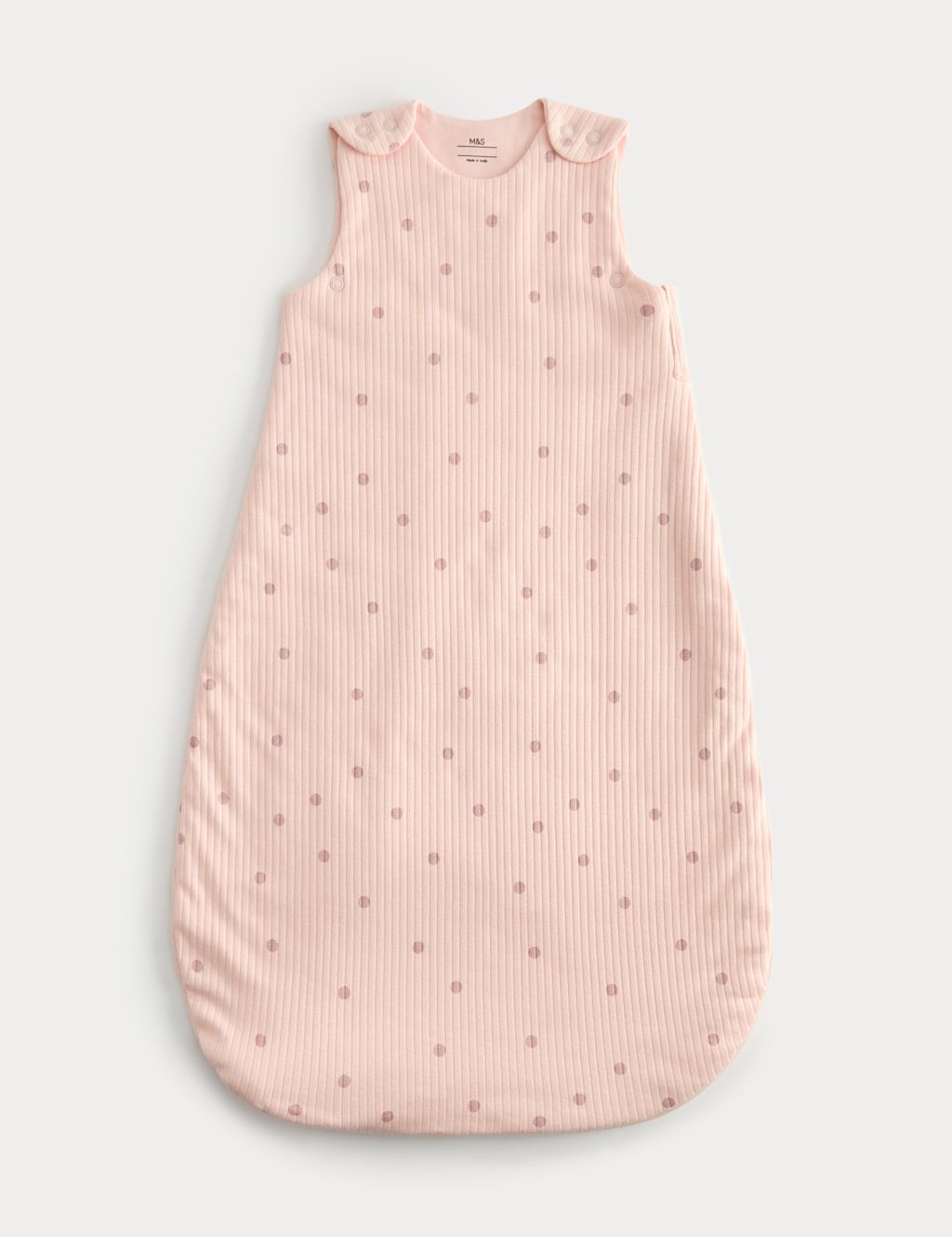 M&S Pure Cotton Polka Dot 1.5 Tog Sleeping Bag (0-3 Yrs) - 0-6 Months - Cream Mix, Cream Mix