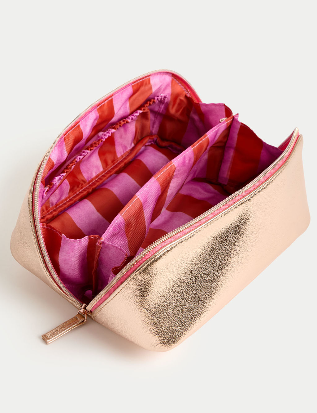 M&S Wide Opening Travel Makeup Bag - 1SIZE - Gold, Gold