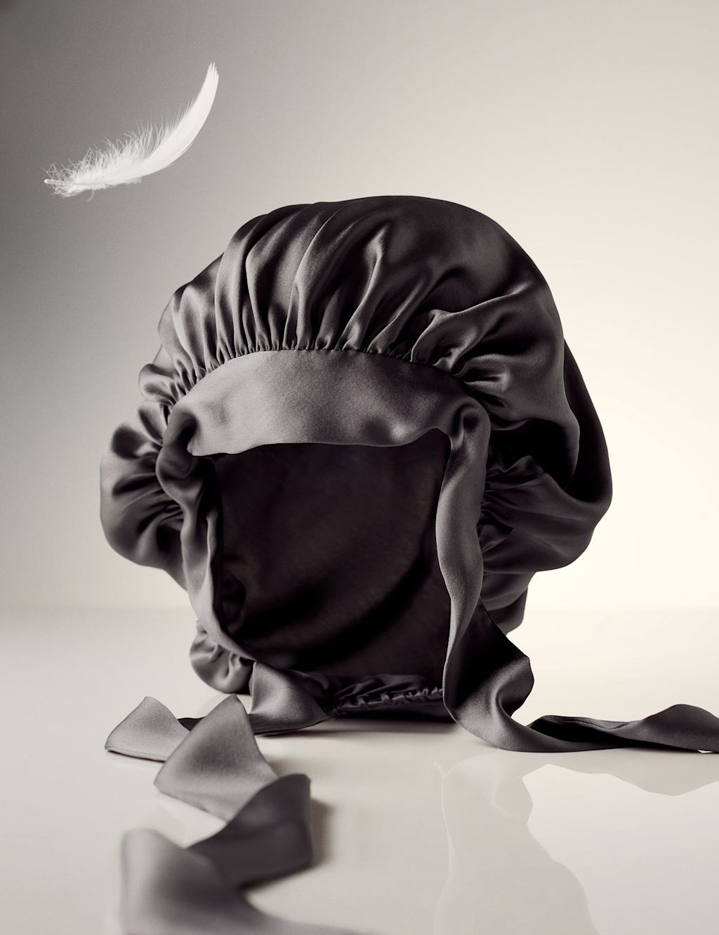 M&S Pure Silk Hair Bonnet - 1SIZE - Charcoal, Charcoal