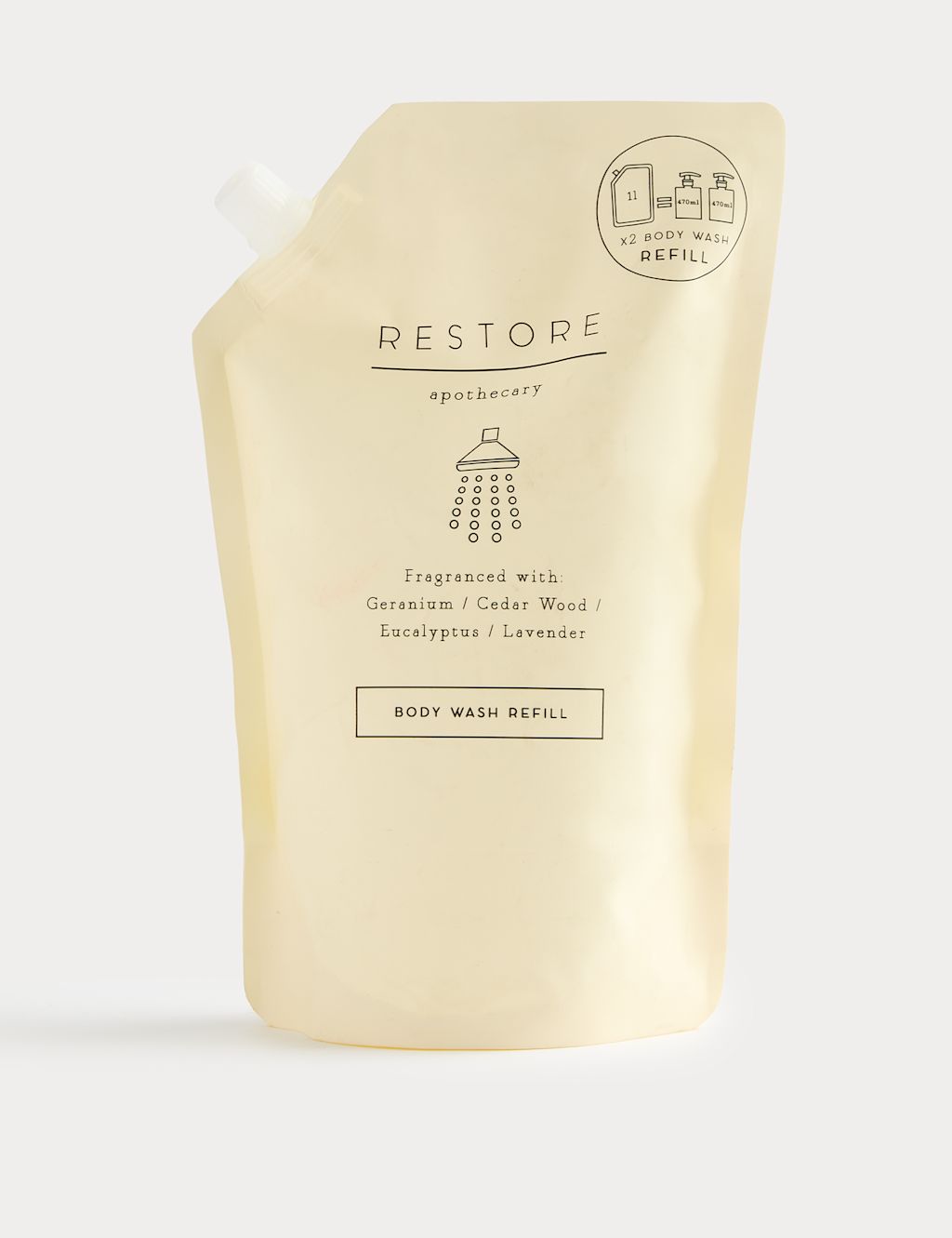 Apothecary Restore Body Wash Refill 1000ml