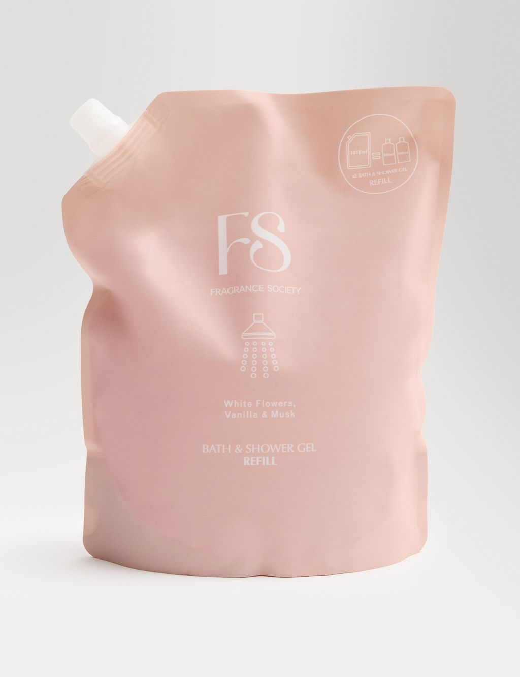 Fragrance Society White Flowers, Vanilla & Musk Shower Refill 1010ml