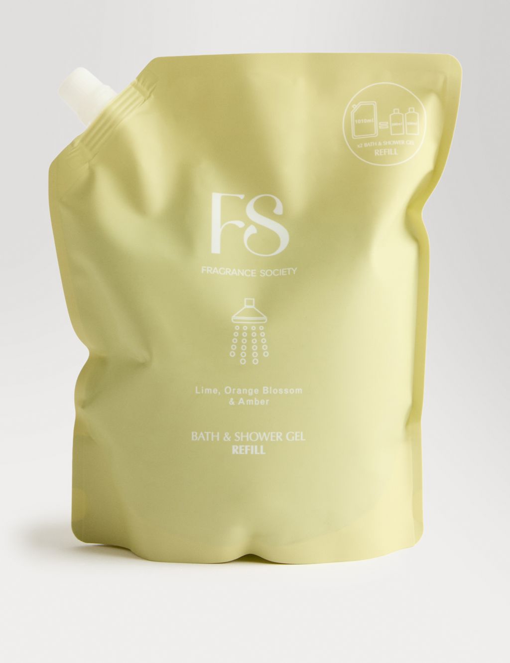 Fragrance Society Lime, Orange Blossom & Amber Bath & Shower Gel Refill 1010ml