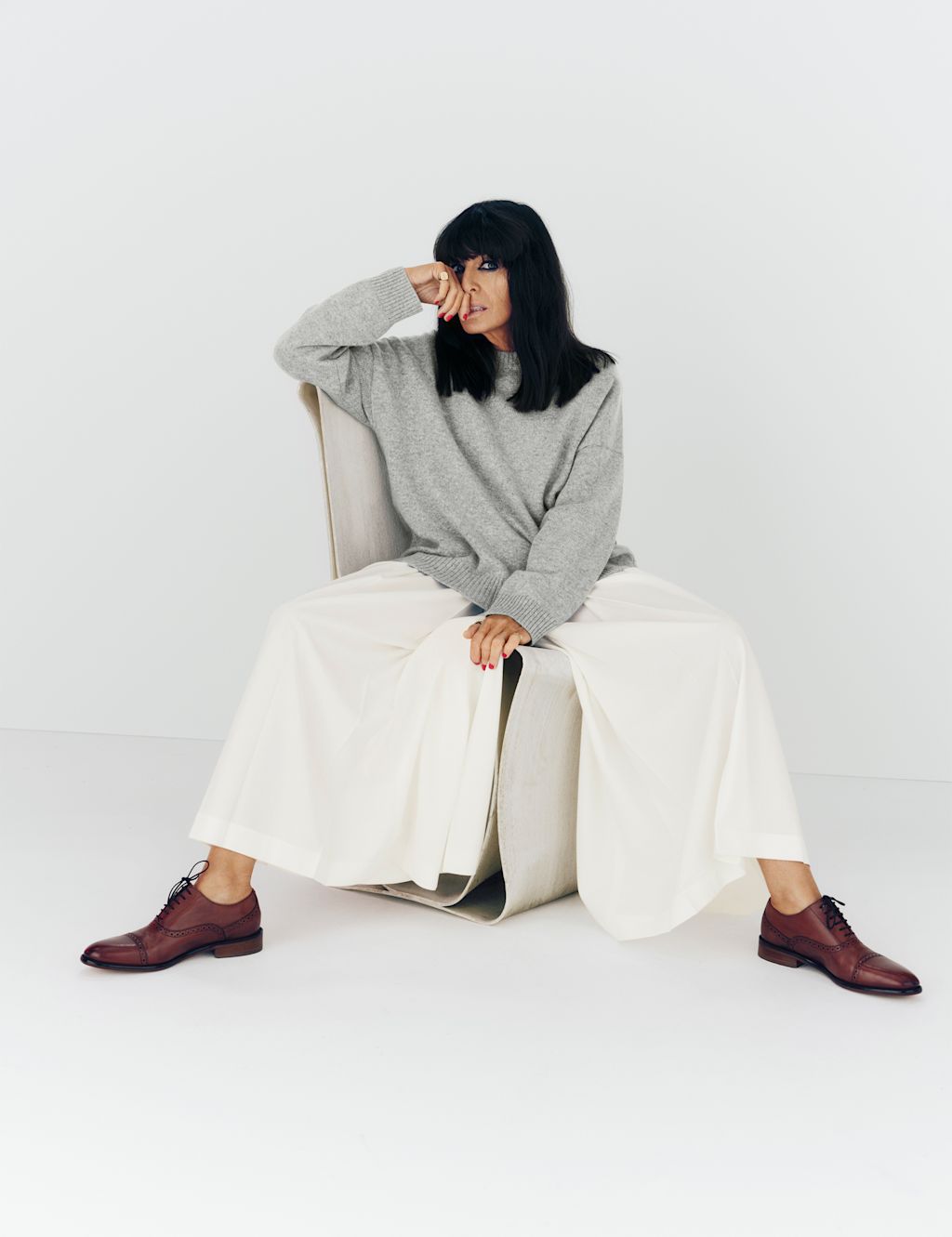 JAEGER  Wide Leg Culottes with Wool - 10 - Ivory, Ivory