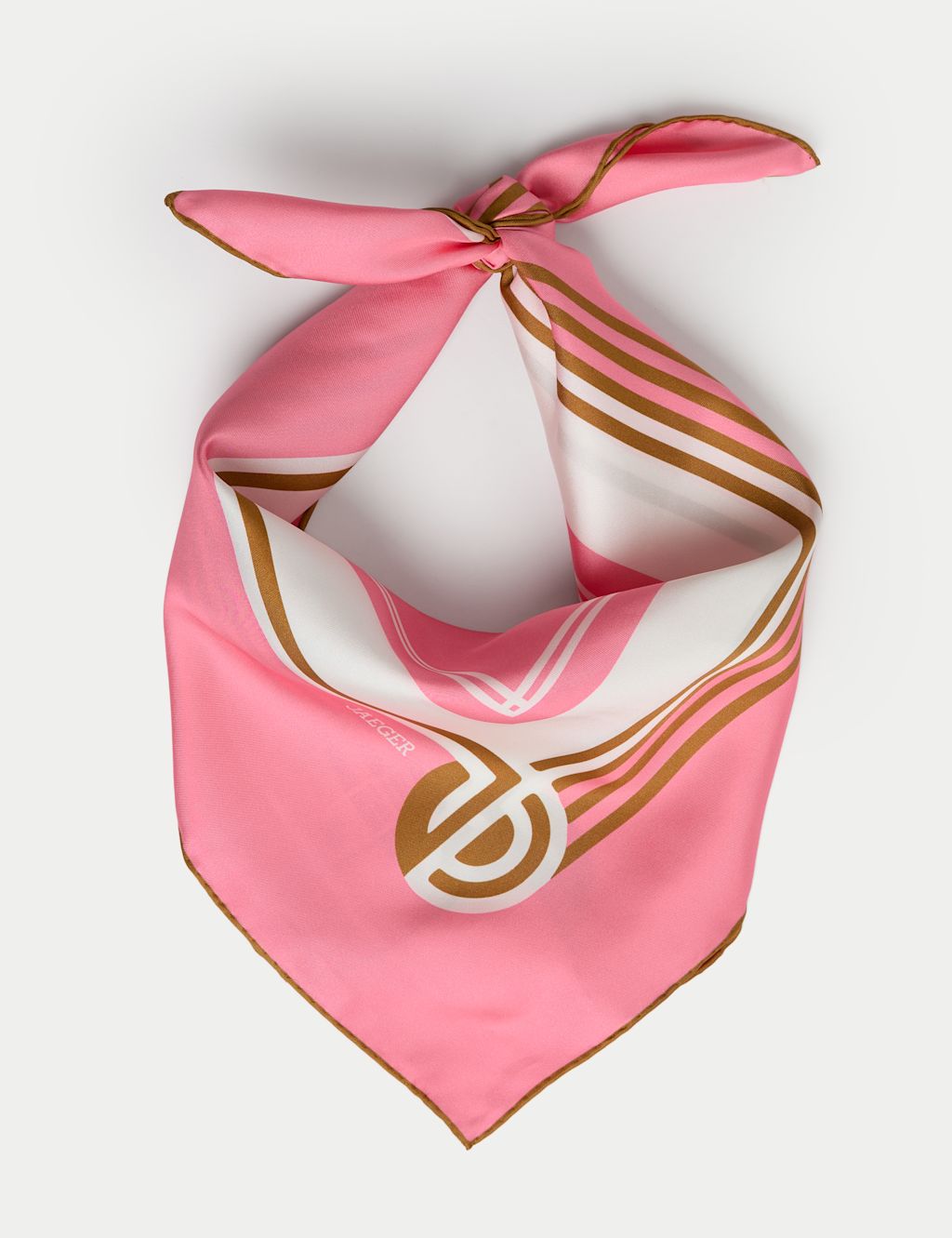 JAEGER  Pure Silk Square Scarf - 1SIZE - Pink Mix, Pink Mix