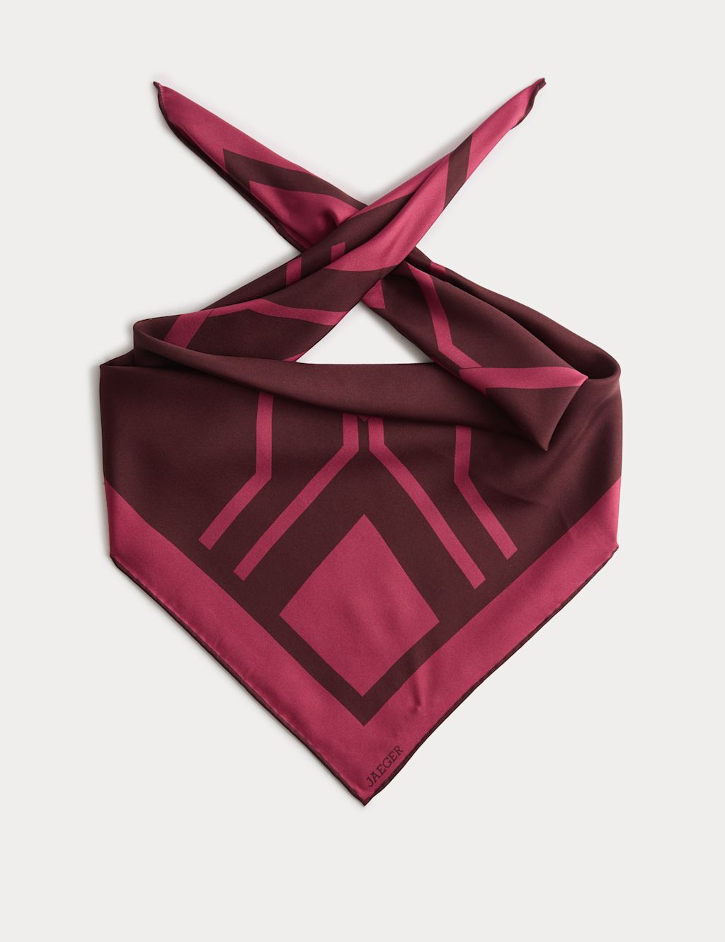 JAEGER  Pure Silk Printed Scarf - Pink, Pink