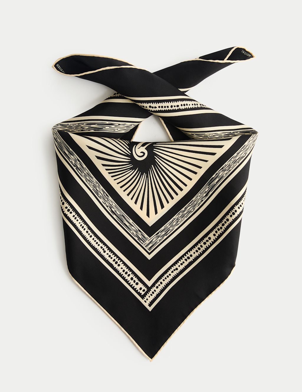JAEGER  Pure Silk Printed Scarf - Ivory Mix, Ivory Mix