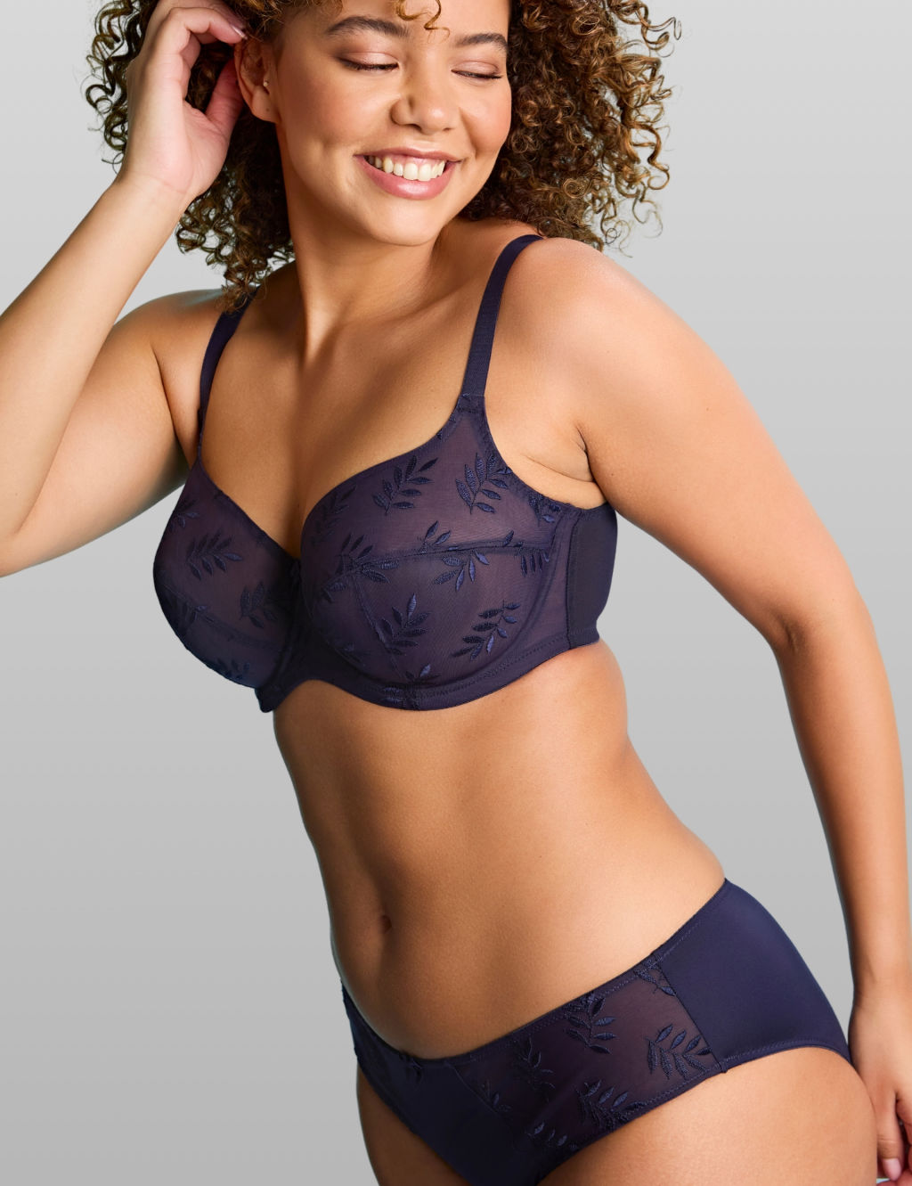 Panache Tango Wired Balcony Bra D-K - 32JJ - Navy, Navy