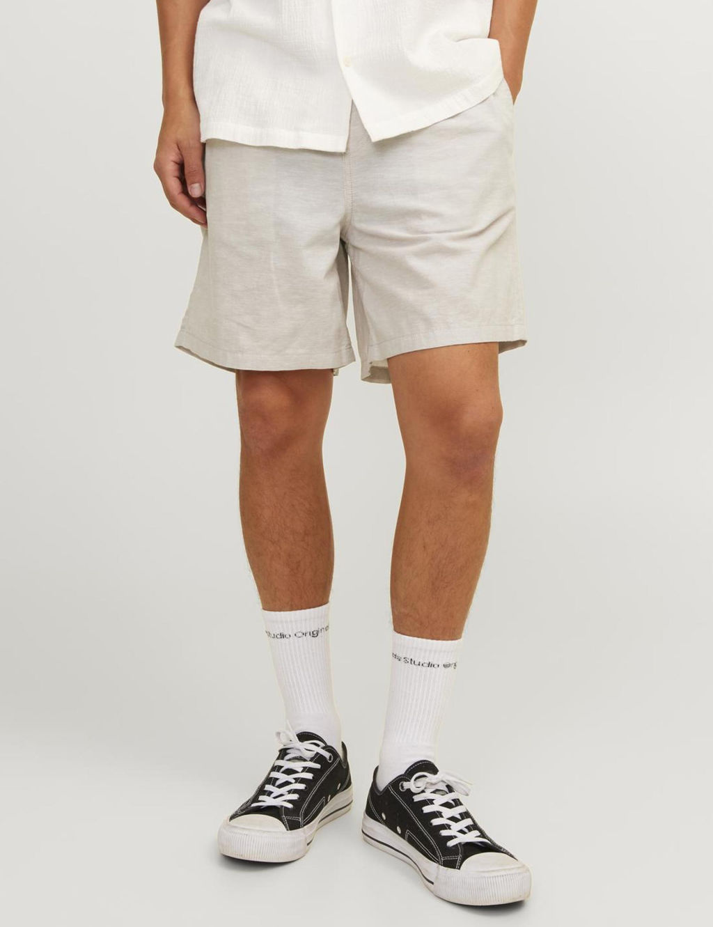 JACK & JONES Linen Blend Shorts - Beige, Beige