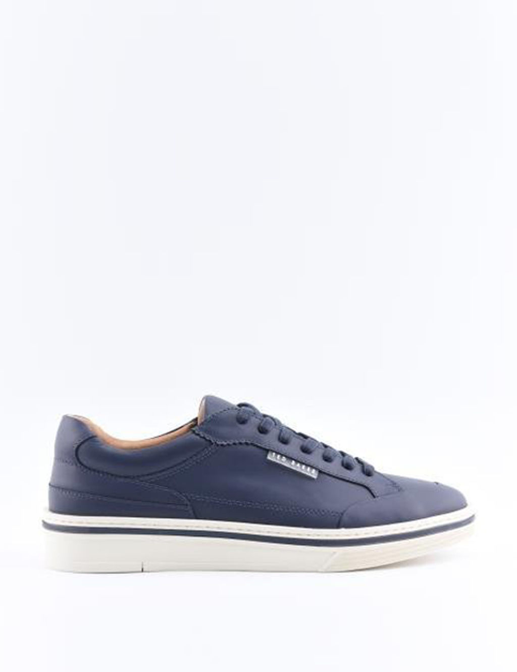 Ted Baker Leather Lace Up Trainers - 12 - Navy Mix, Navy Mix