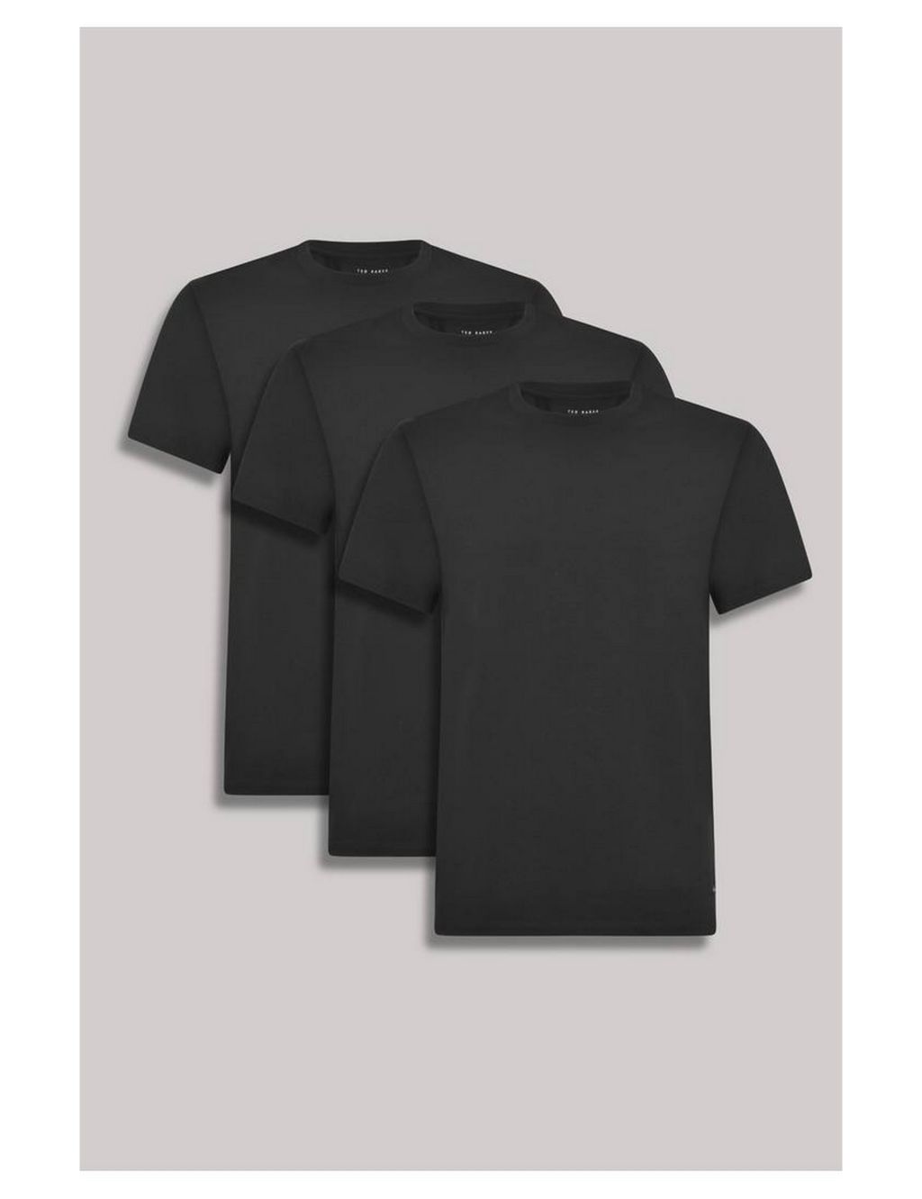 Ted Baker 3pk Cotton Rich Crew Neck T-Shirts - Black, Black
