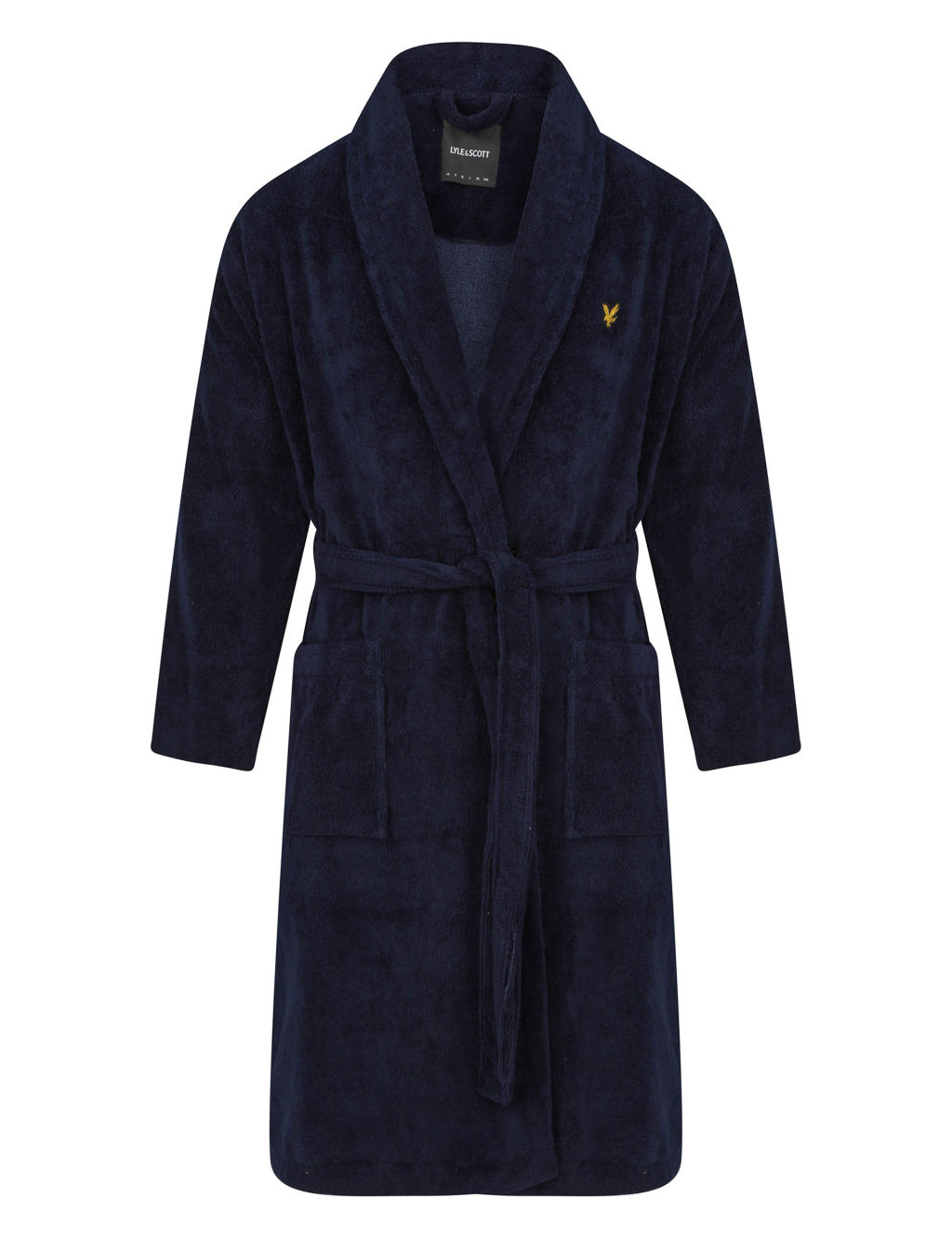 Lyle & Scott Cotton Blend Dressing Gown - Navy, Navy