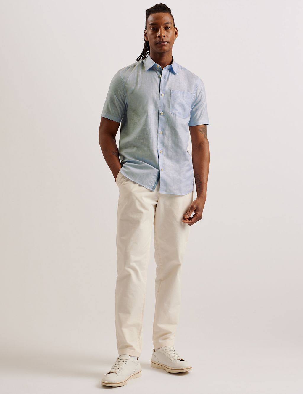 Ted Baker Linen Rich Shirt - Blue, Blue