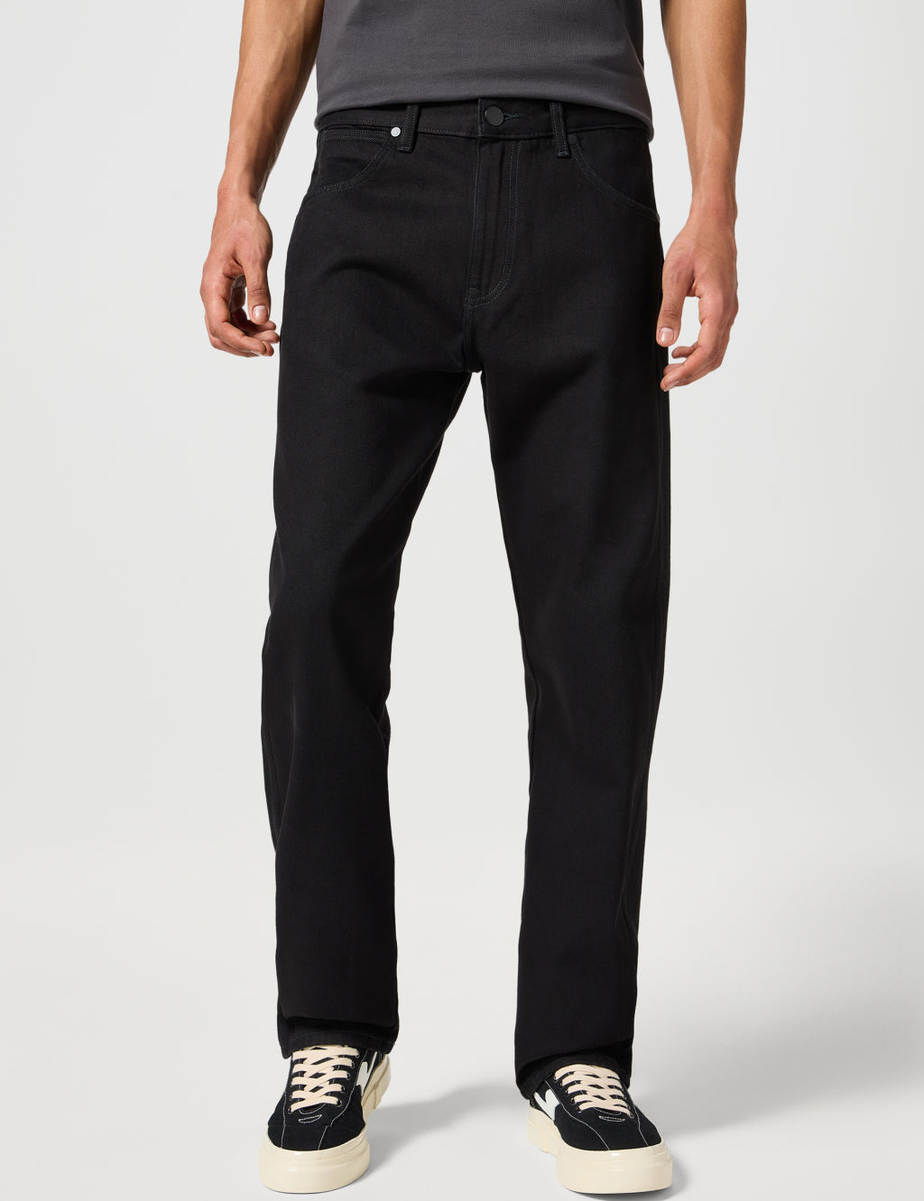 Wrangler Straight Fit Pure Cotton 5 Pocket Jeans - 3834 - Black, Black